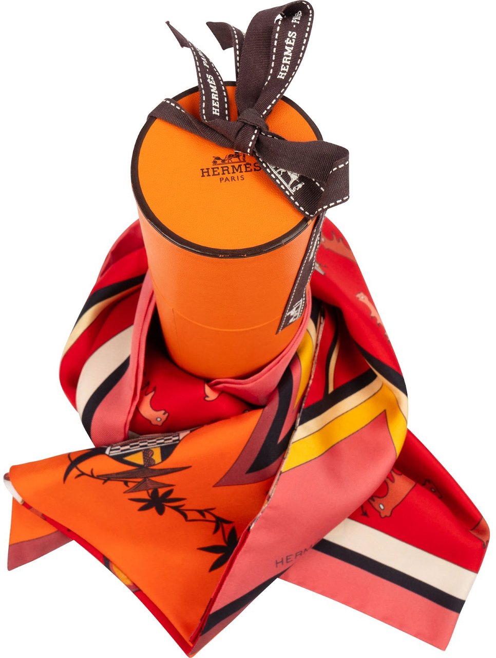 Hermès Las Kachinas Maxi Twilly Silk Tuch Scarf Rood