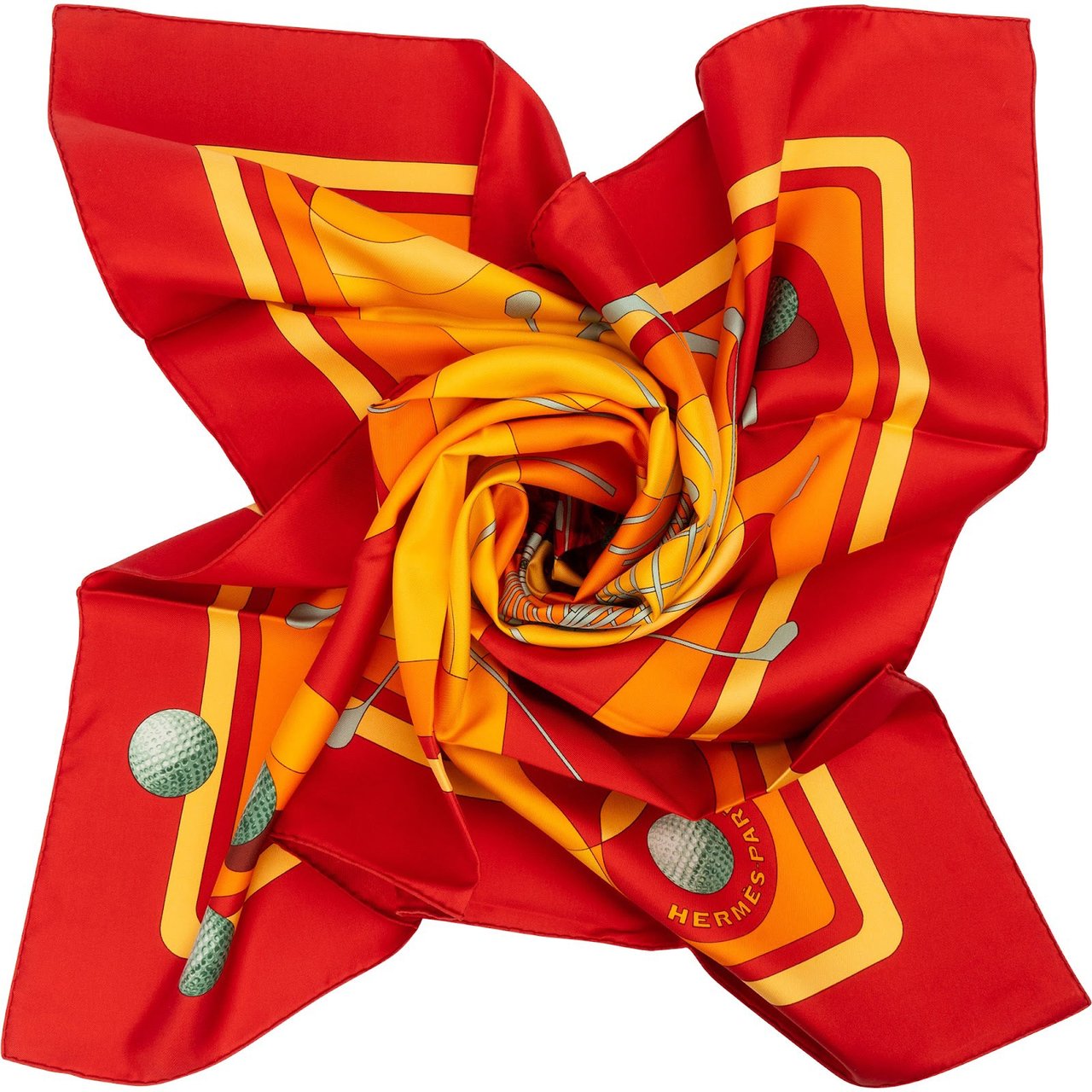 Hermès Swing Silk Carre 90 Scarf Tuch Rood