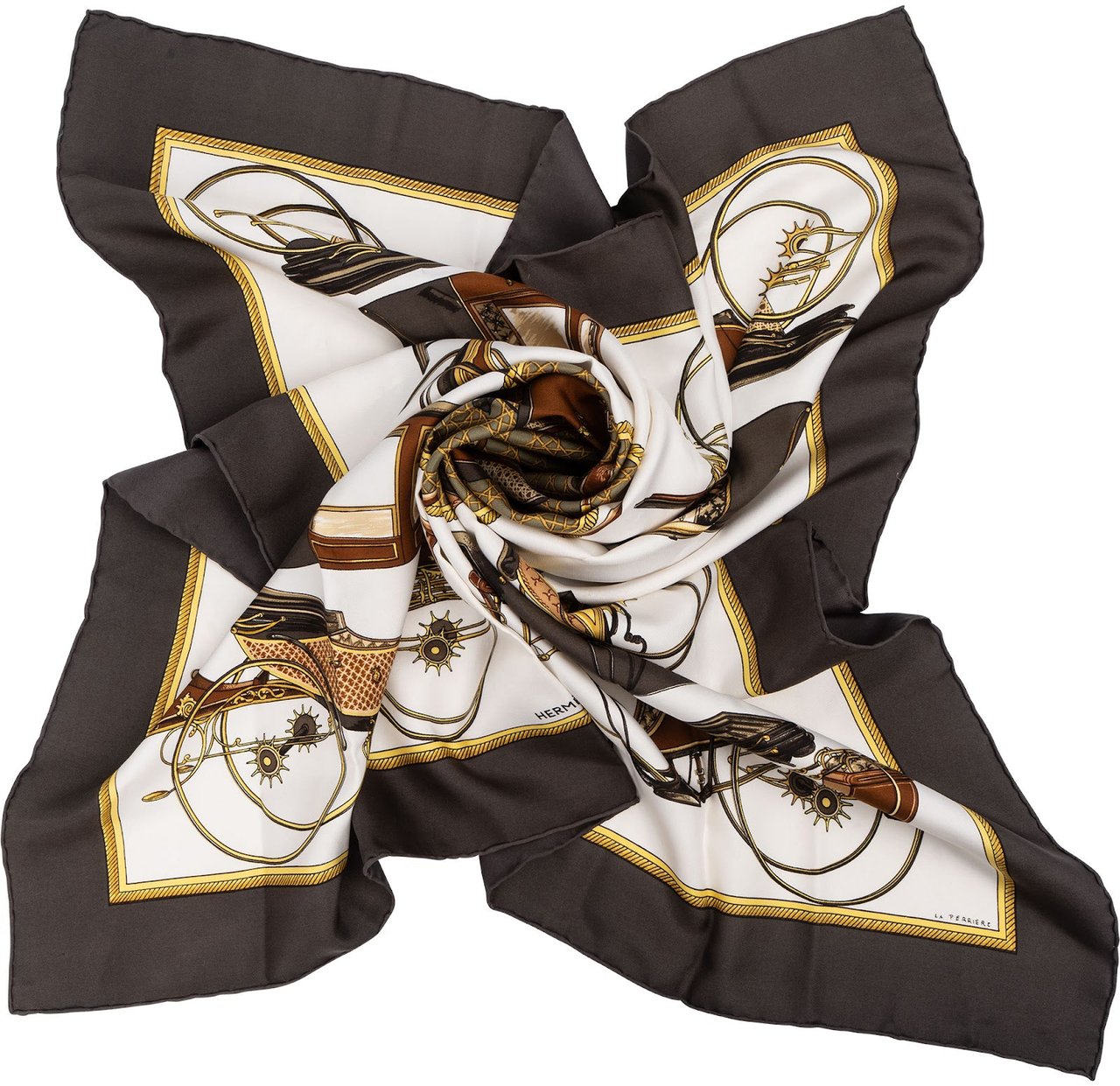 Hermès Voitures de Tradition Silk Carre 90 Scarf Tuch Wit