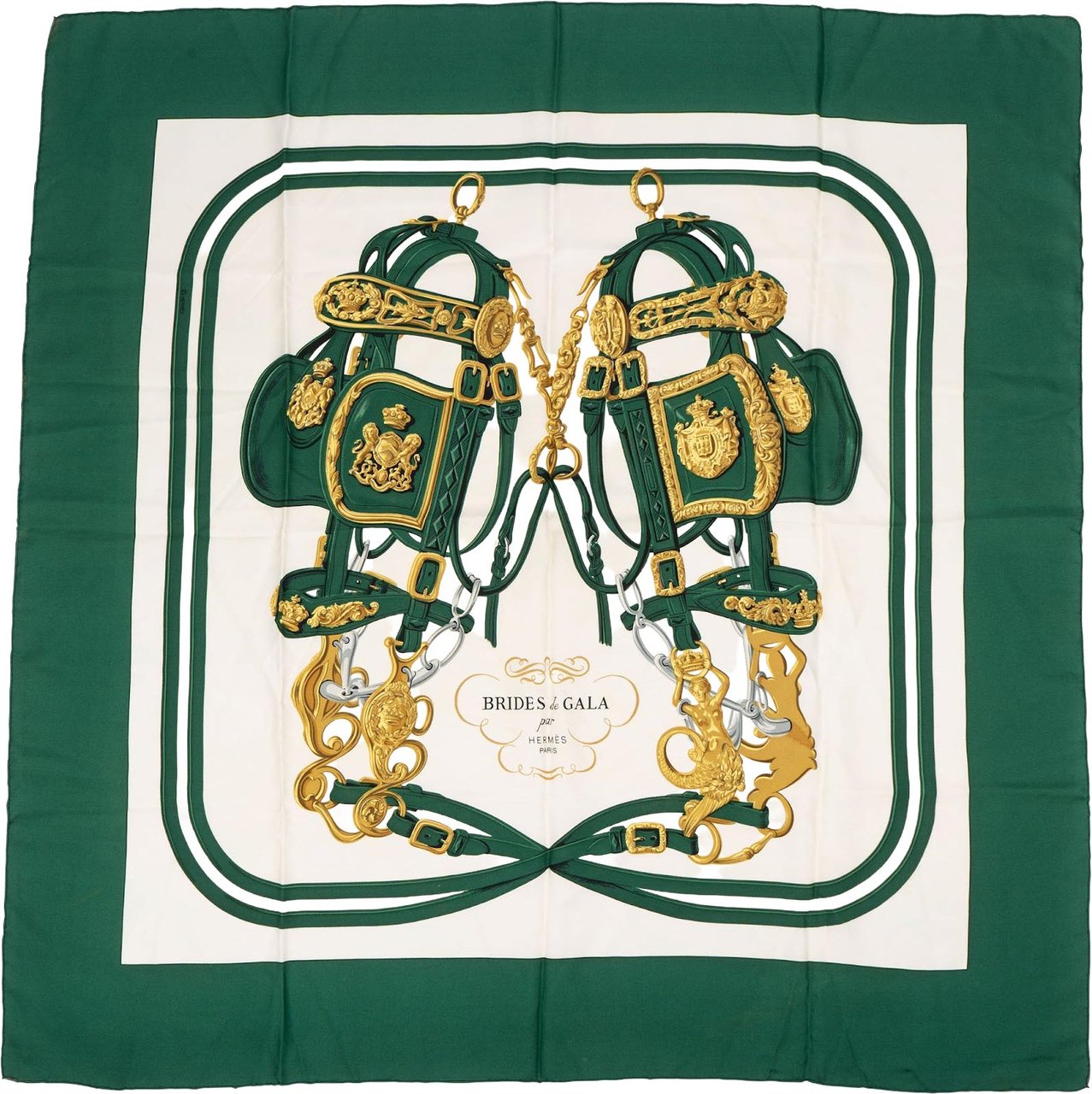 Hermès Brides de Gala Silk 90 Scarf Tuch Groen