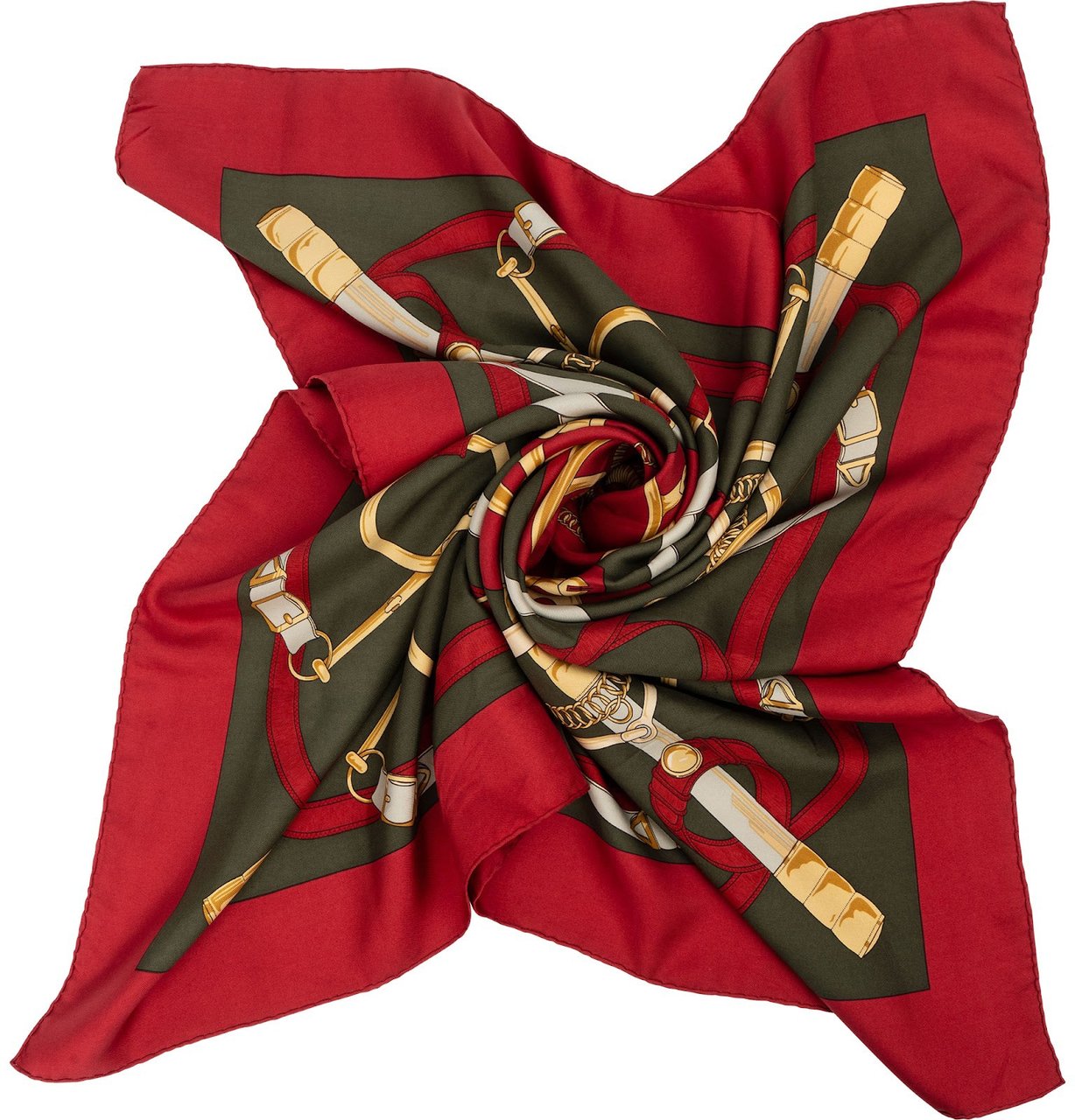Hermès Grand Apparat Silk Carre 90 Scarf Tuch Rood