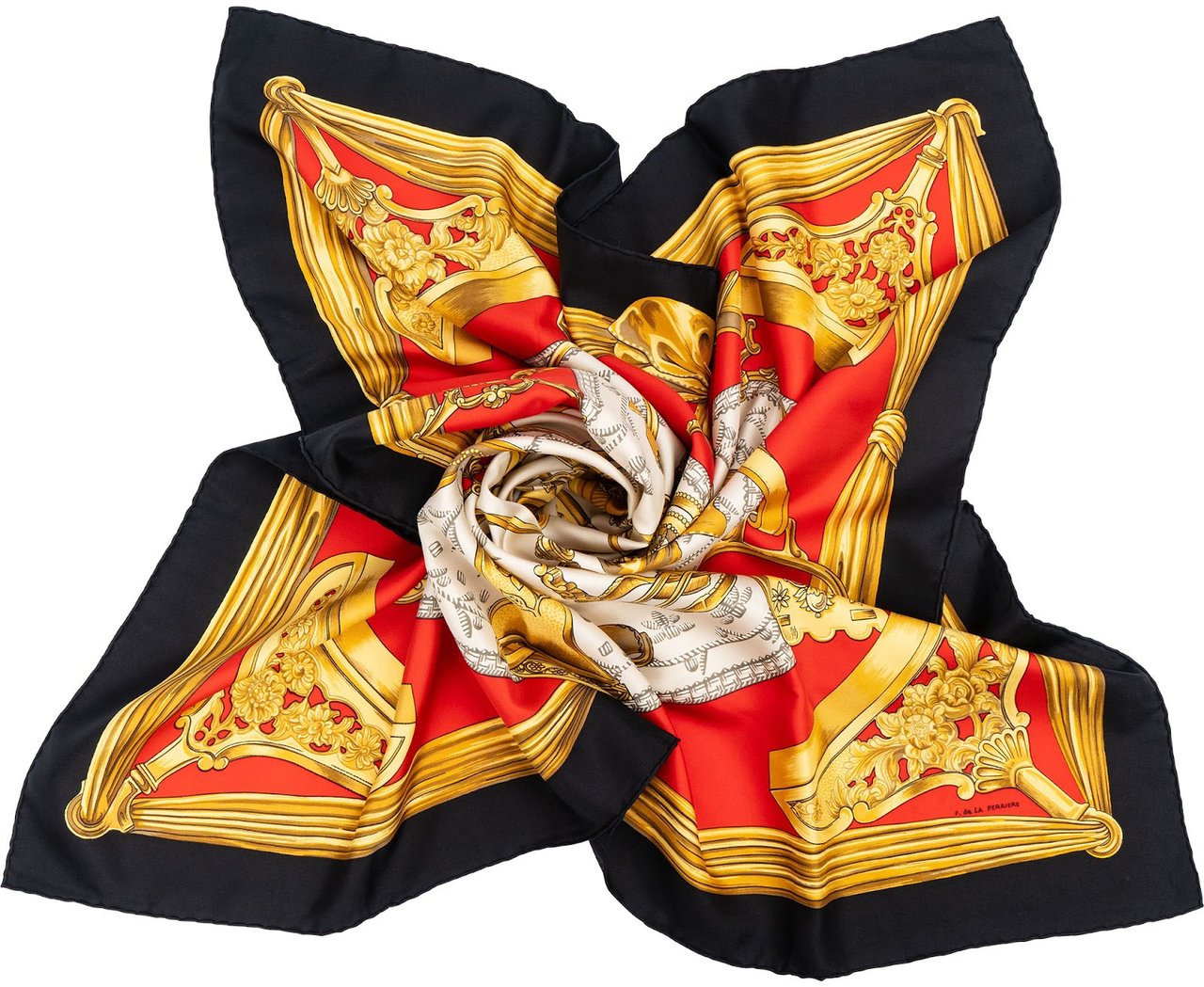 Hermès Etriers Silk Carre 90 Scarf Tuch Rood