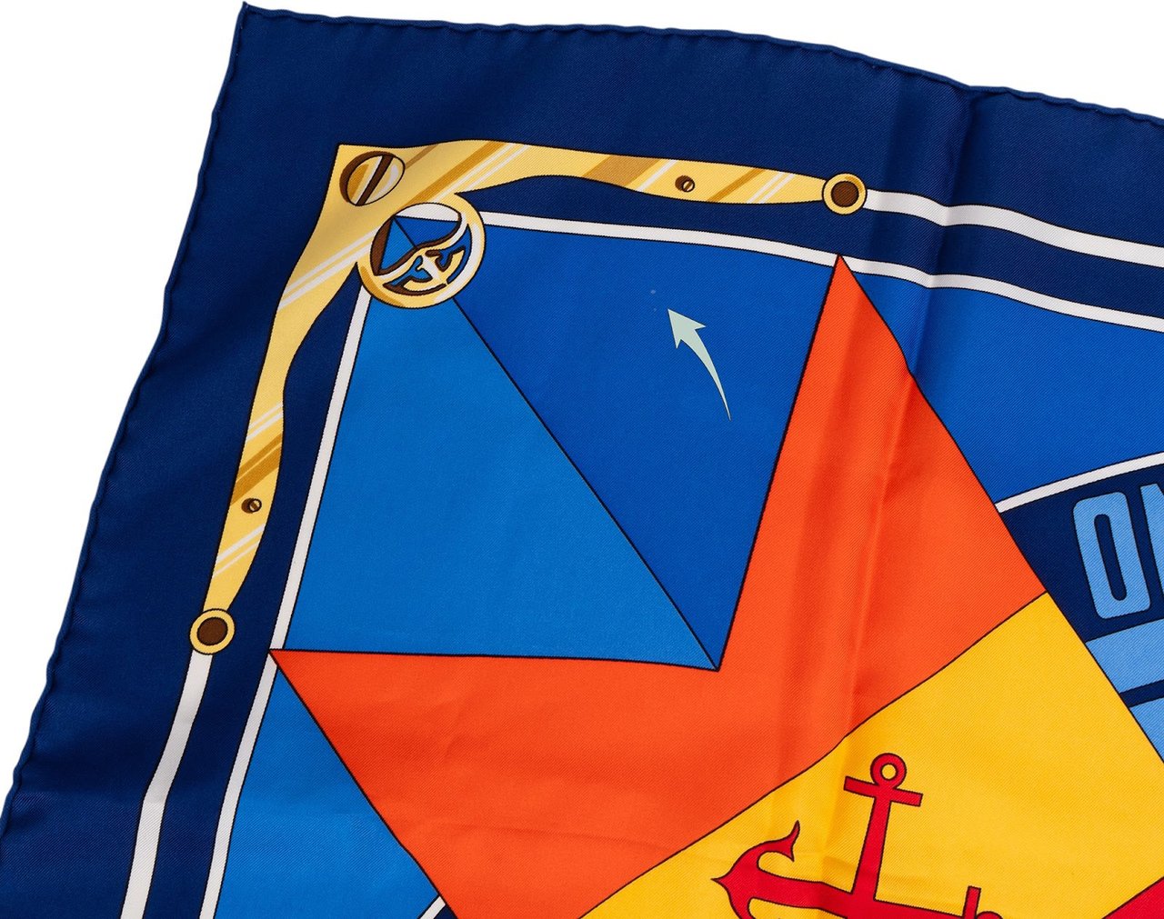 Hermès Sextants Silk 90 Scarf Tuch Blauw