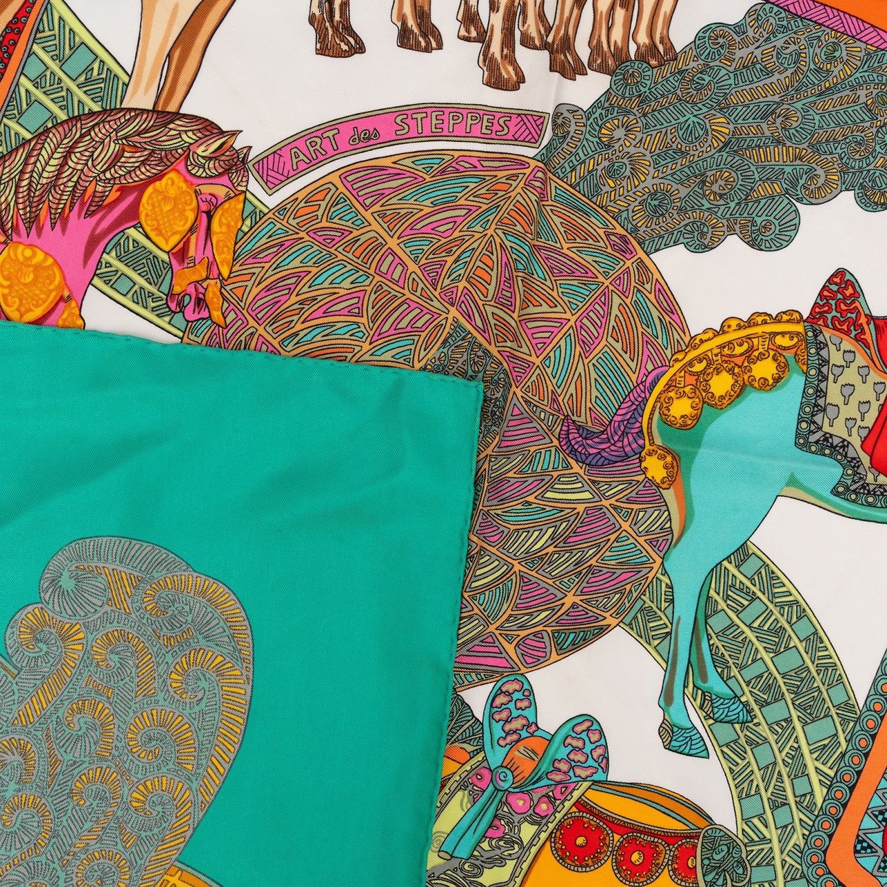 Hermès Tapis Persans Silk 90 Scarf Tuch Groen