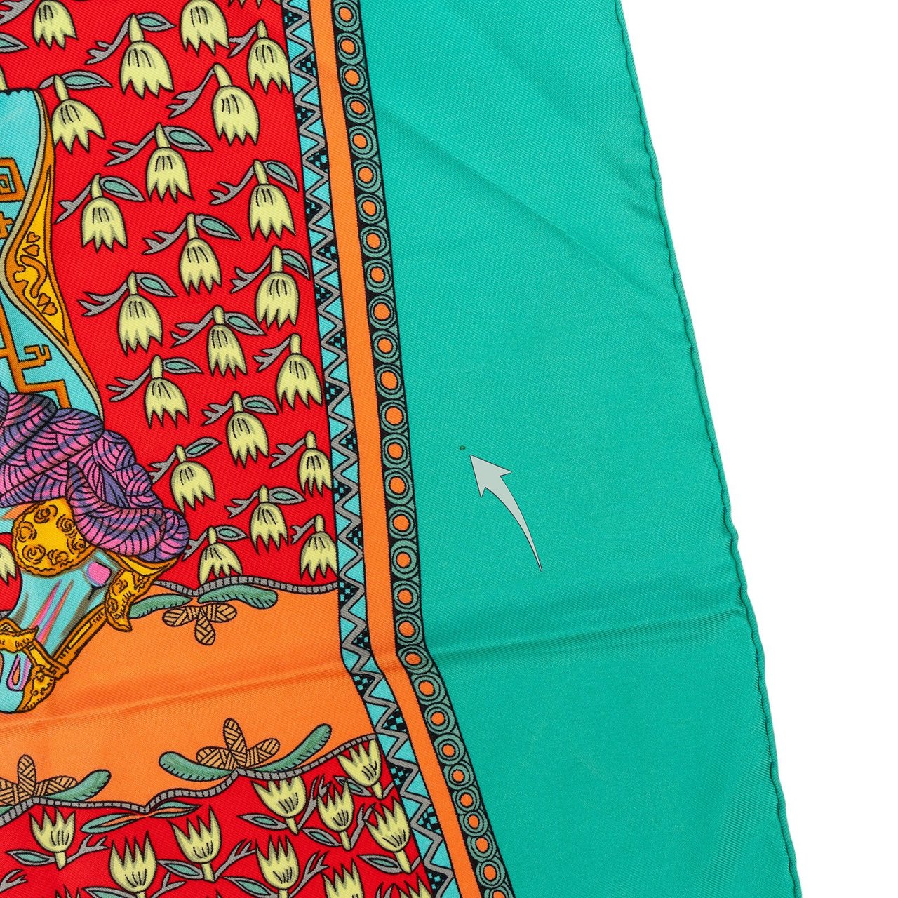 Hermès Tapis Persans Silk 90 Scarf Tuch Groen