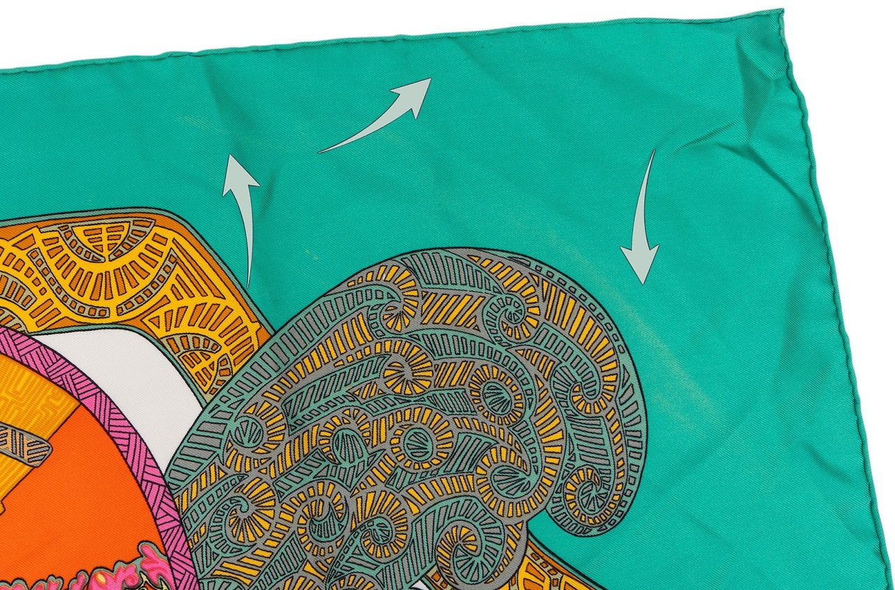 Hermès Tapis Persans Silk 90 Scarf Tuch Groen
