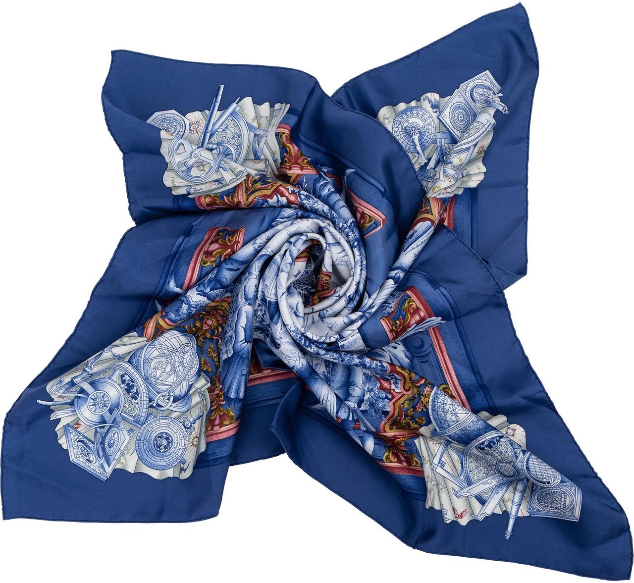 Hermès Voiles de Lumière Silk Carre 90 Scarf Tuch Blauw