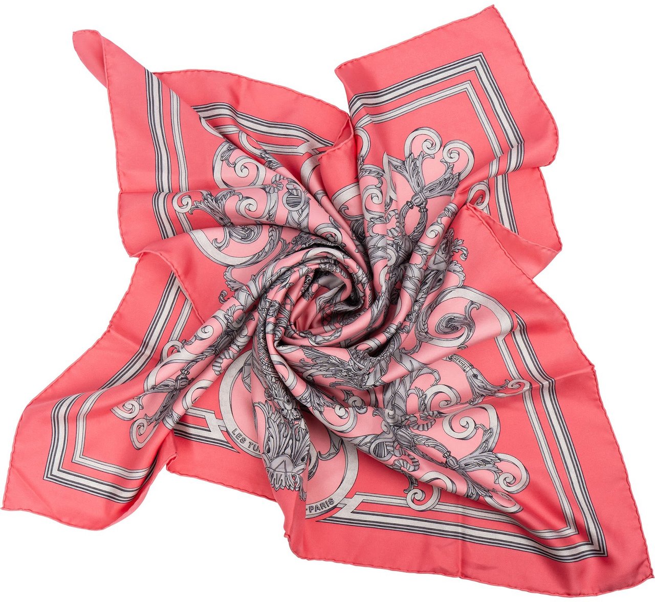 Hermès Les Tuileries Silk Carre 90 Scarf Tuch Rood