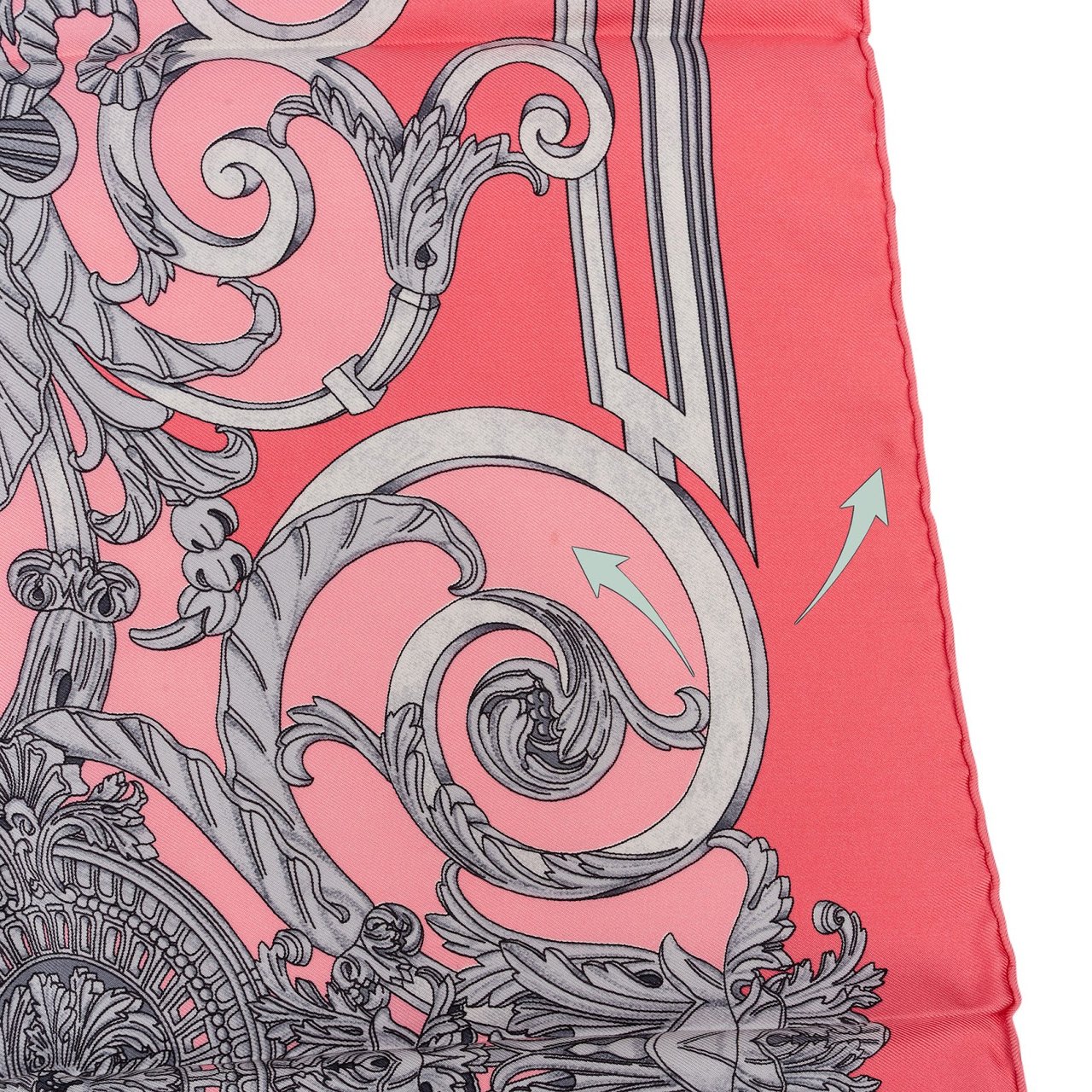 Hermès Les Tuileries Silk Carre 90 Scarf Tuch Rood