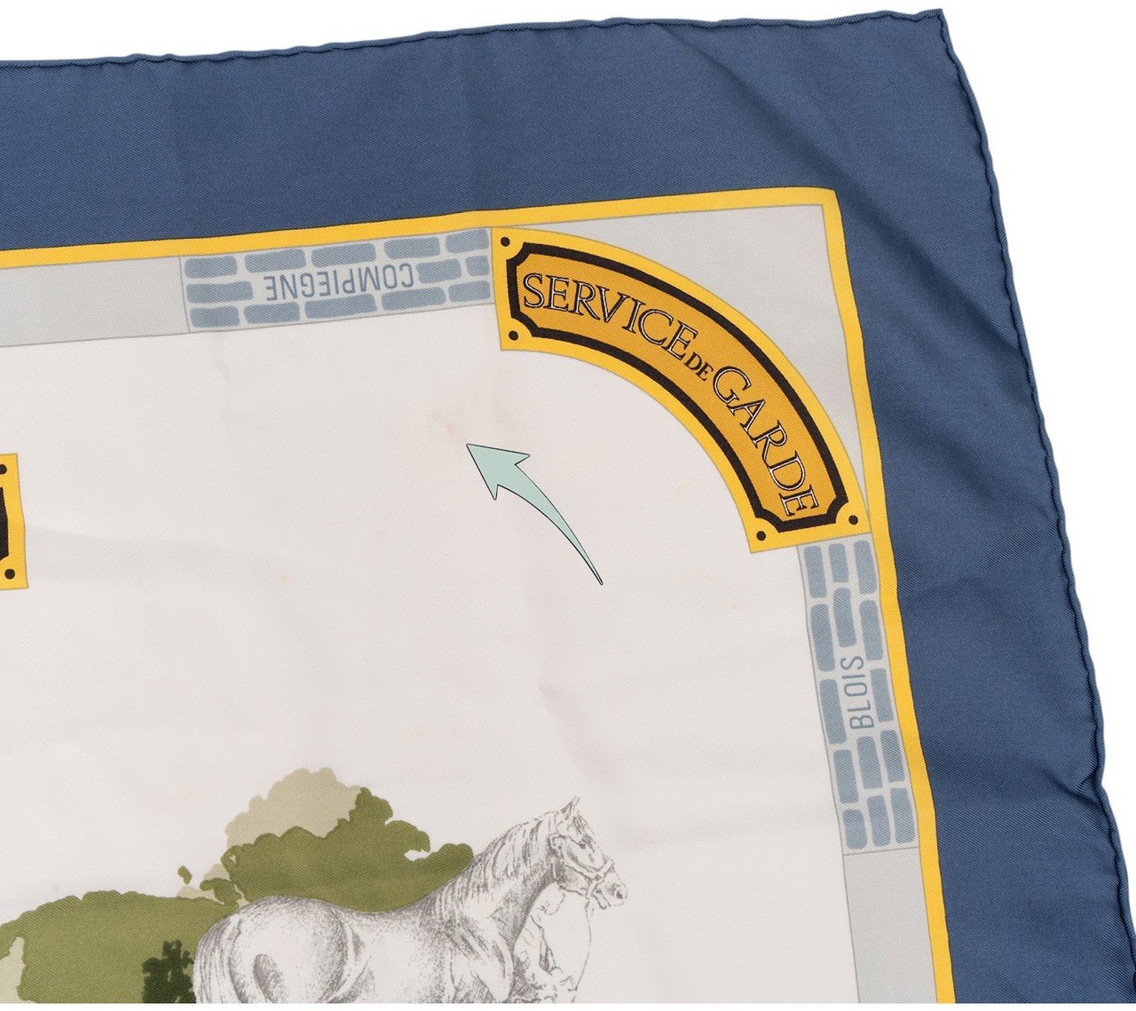 Hermès Les Haras Nationaux Silk Carre 90 Scarf Tuch Blauw