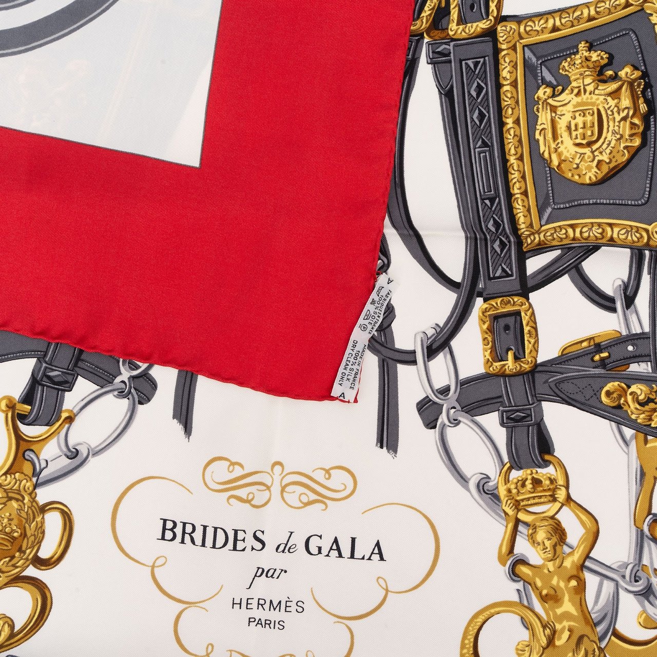 Hermès Brides de Gala Silk 90 Scarf Tuch Rood