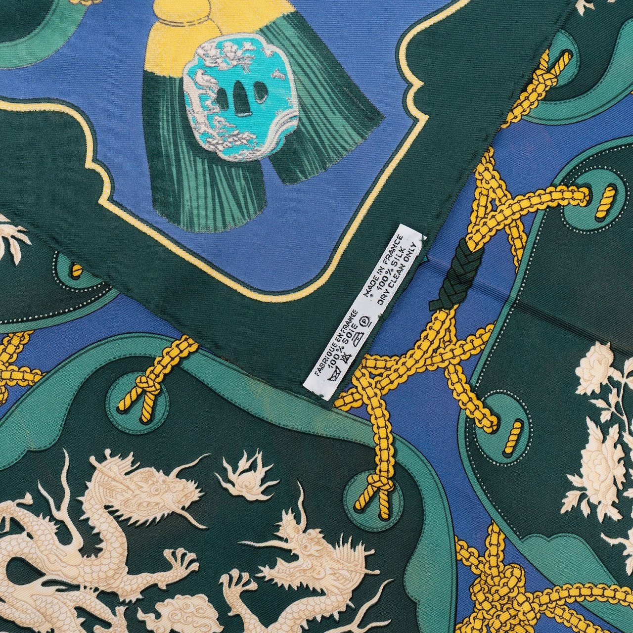 Hermès Tsubas Silk 40 Tuch Scarf Groen