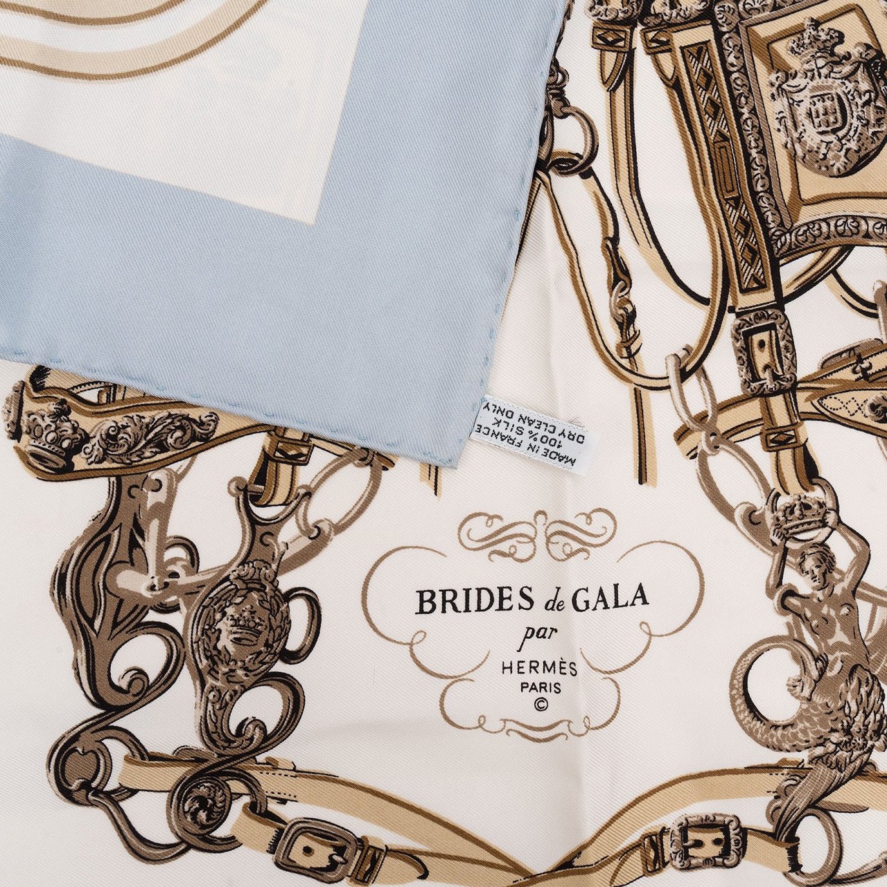 Hermès Brides de Gala Silk 40 Scarf Tuch Lichtblauw