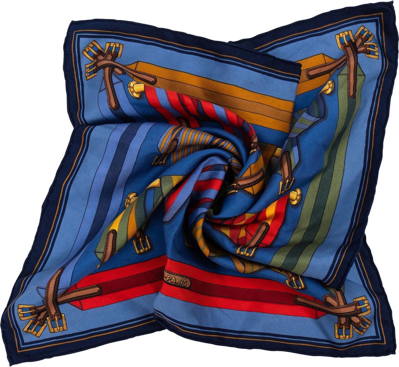 Hermès Etriers Silk 40 Scarf Tuch Blauw