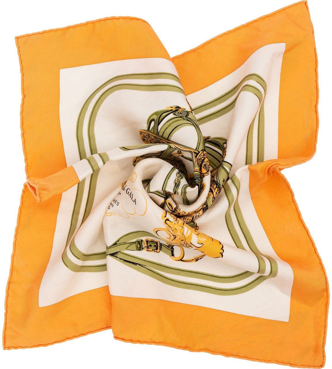 Hermès Brides de Gala Silk 40 Scarf Tuch Oranje