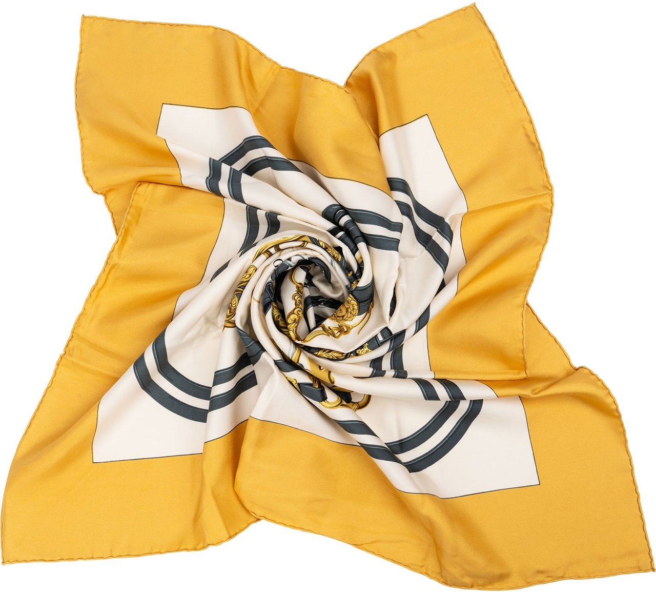 Hermès Brides de Gala Silk 90 Scarf Tuch Geel
