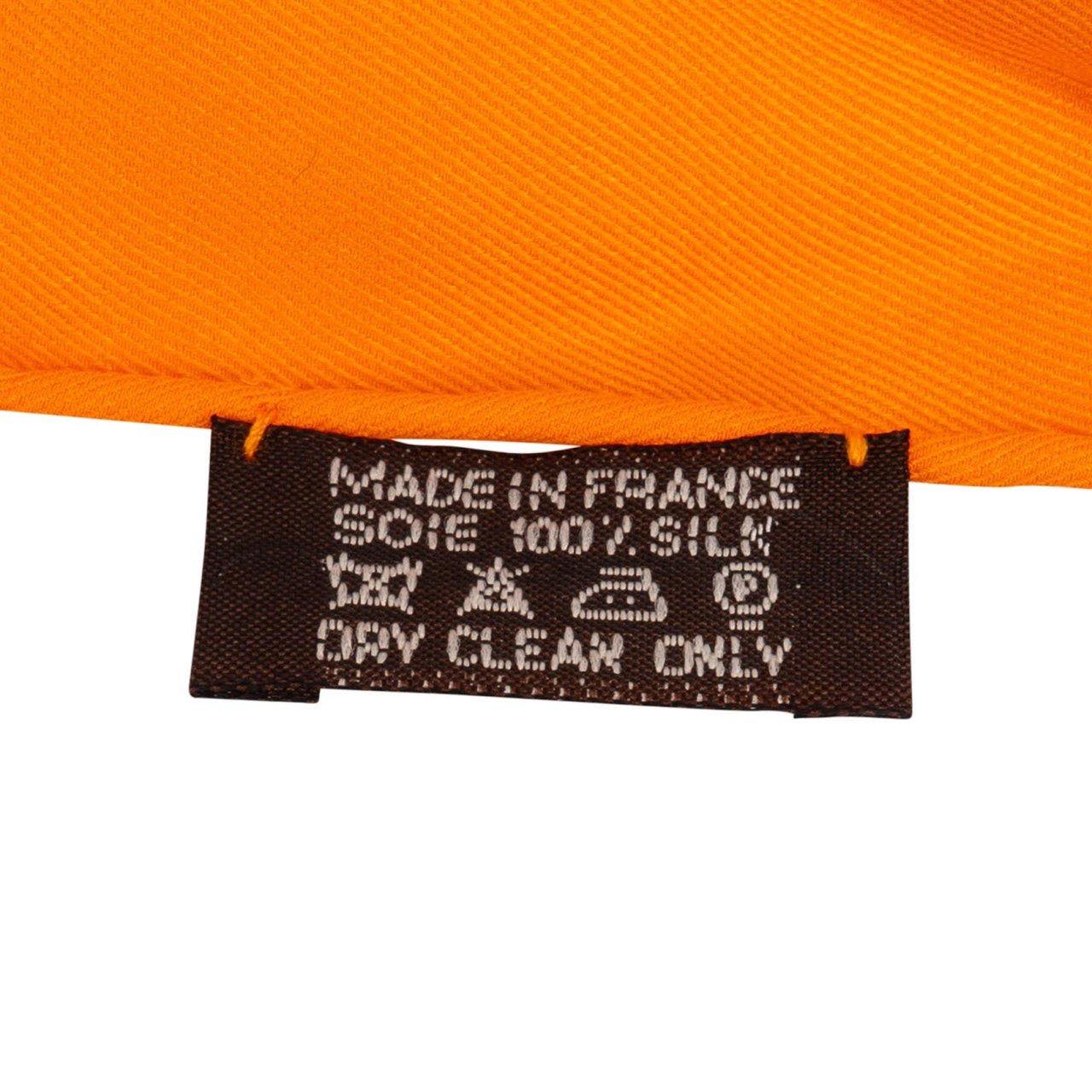 Hermès Bolduc Pattern Silk Scarf Tuch Oranje