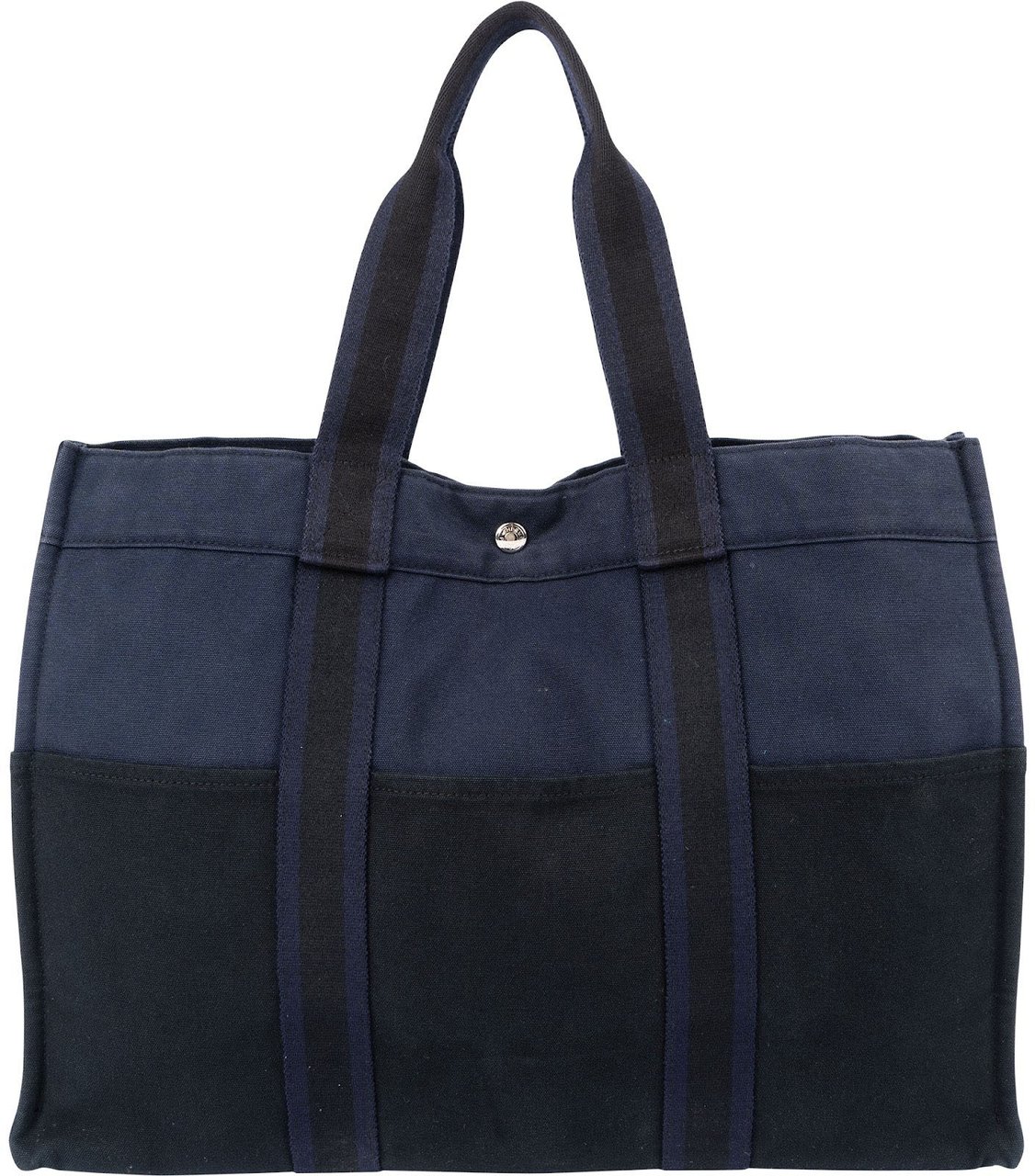 Hermès Bicolor Classic Cotton Fourre Handbag Navy