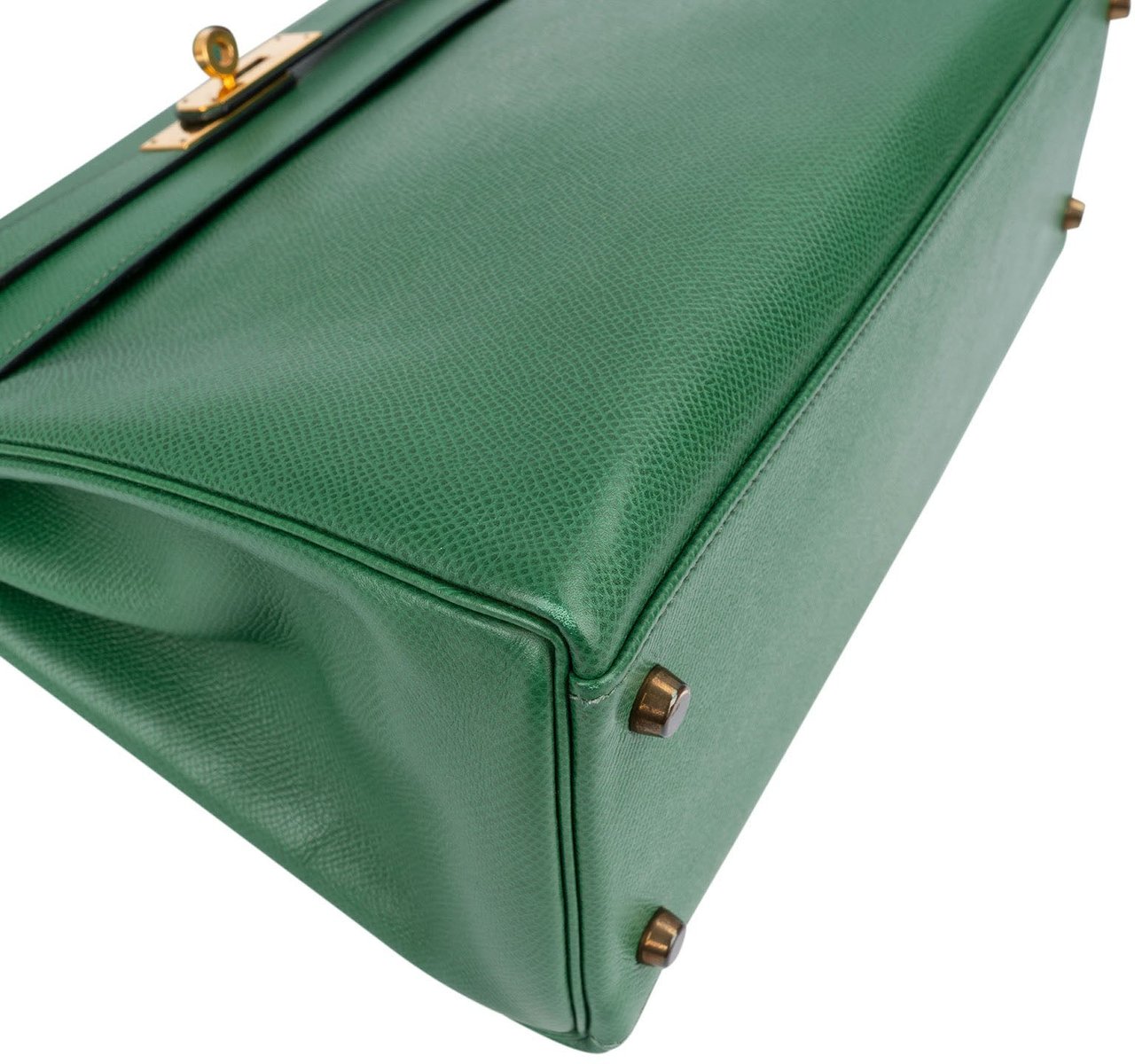 Hermès veau Courchevel Leather Kelly Sellier 32 Handbag Groen