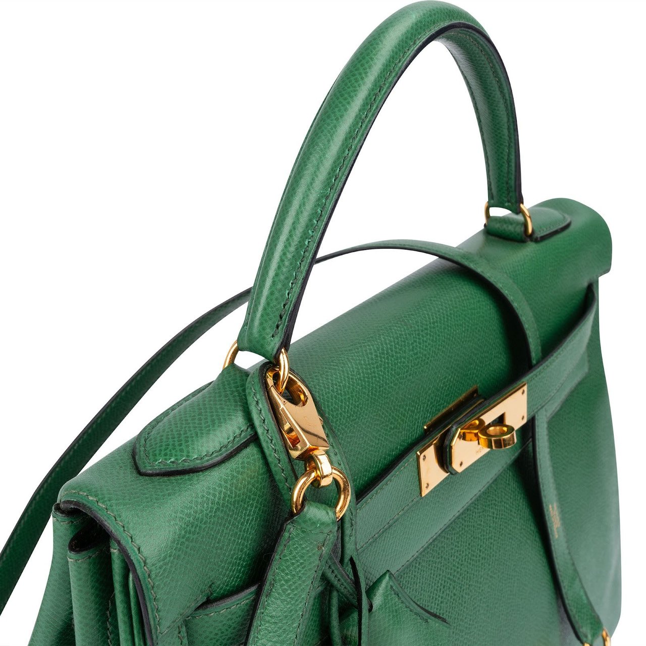 Hermès veau Courchevel Leather Kelly Sellier 32 Handbag Groen