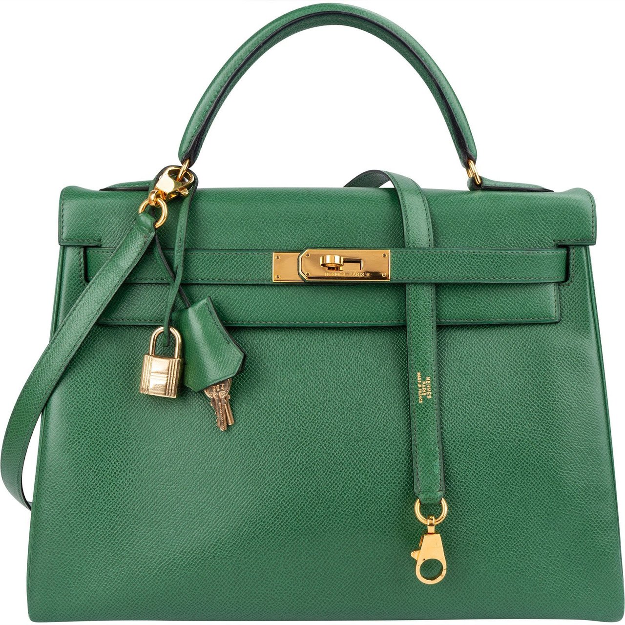 Hermès veau Courchevel Leather Kelly Sellier 32 Handbag Groen