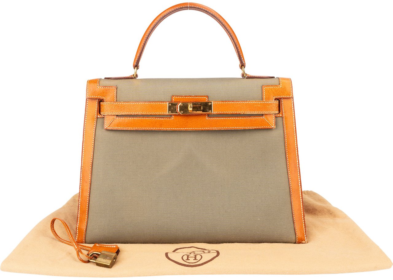 Hermès Classic Bicolor Kelly 32 Handbag Groen