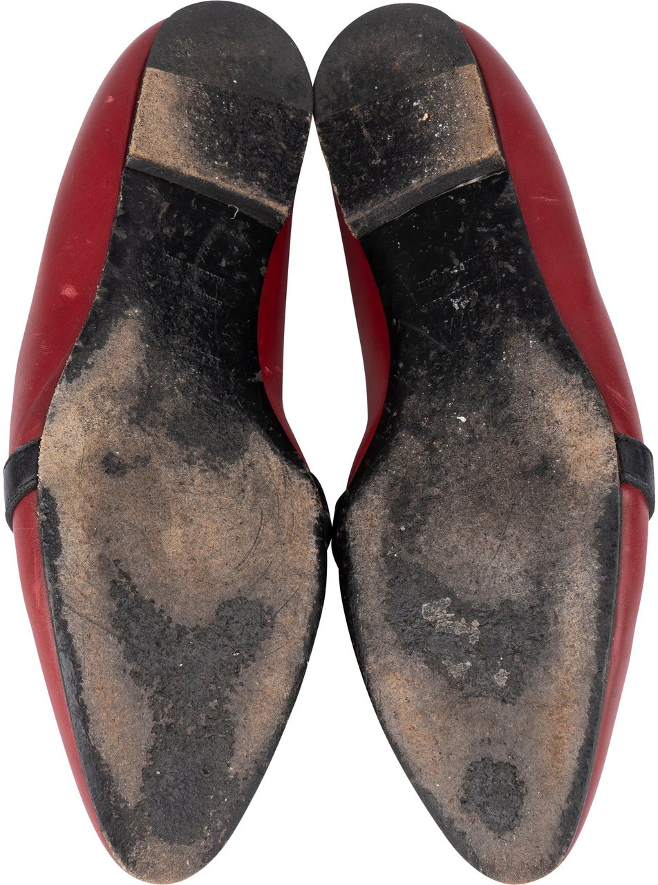 Hermès Bicolor Leather Kelly Ballerinas (37,5) Rood