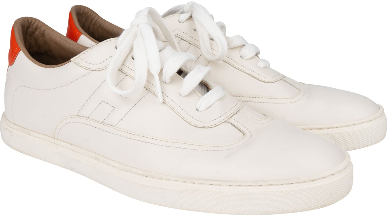 Hermès Hermès White Leather H Quicker Sneaker (41,5) Wit