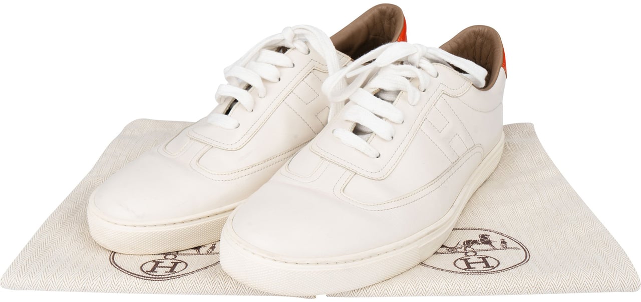 Hermès Hermès White Leather H Quicker Sneaker (41,5) Wit