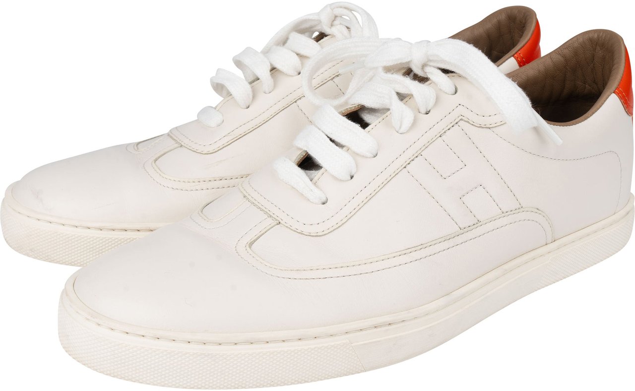 Hermès Hermès White Leather H Quicker Sneaker (41,5) Wit