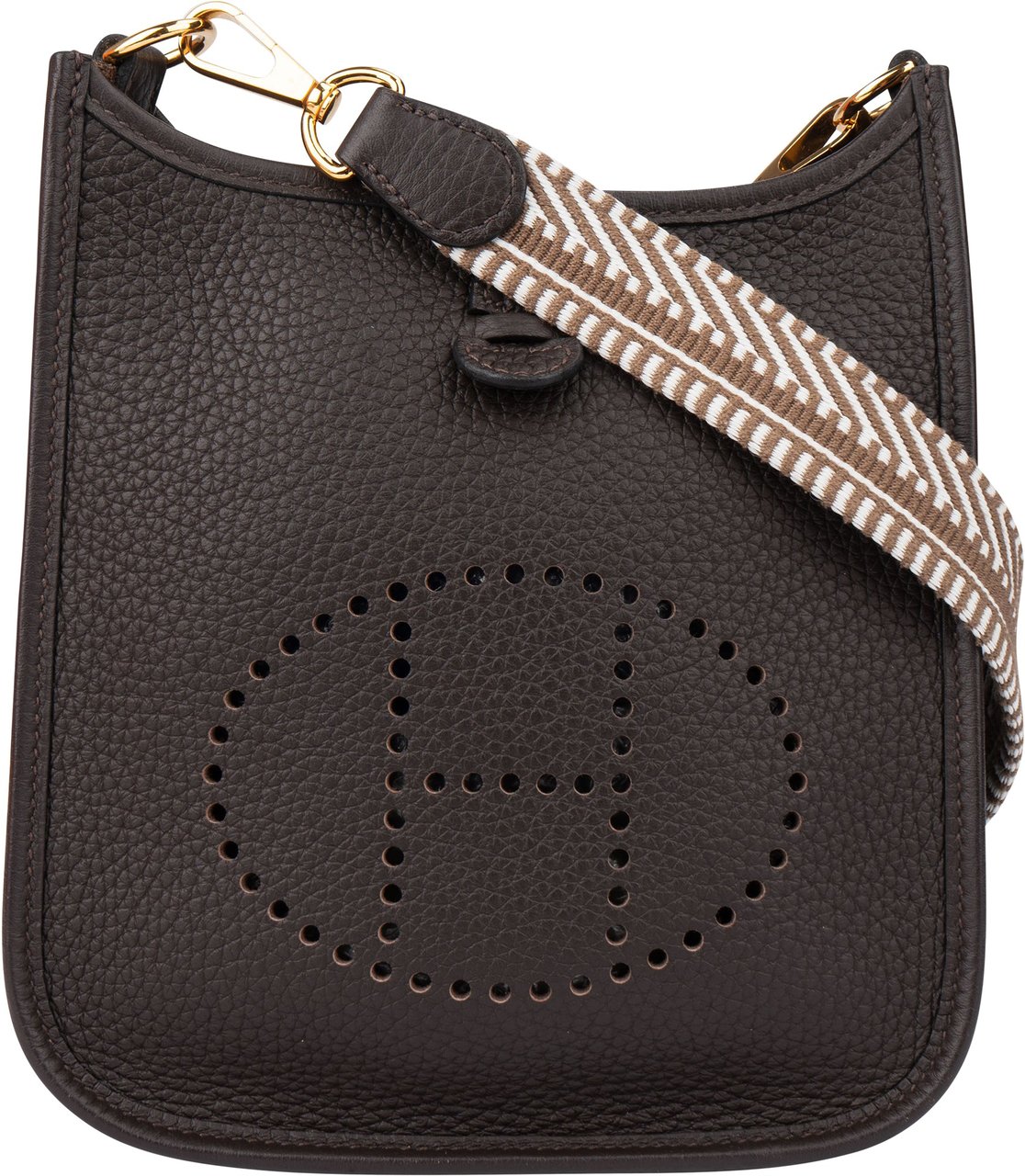 Hermès Hermès Brun Amazone Taurillon Clemence Evelyne 16 Crossbody Bruin