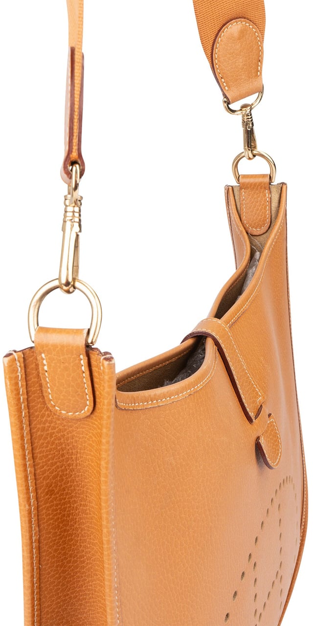 Hermès Hermès Natural Ardennes Leather Evelyne GM Crossbody Bag Bruin