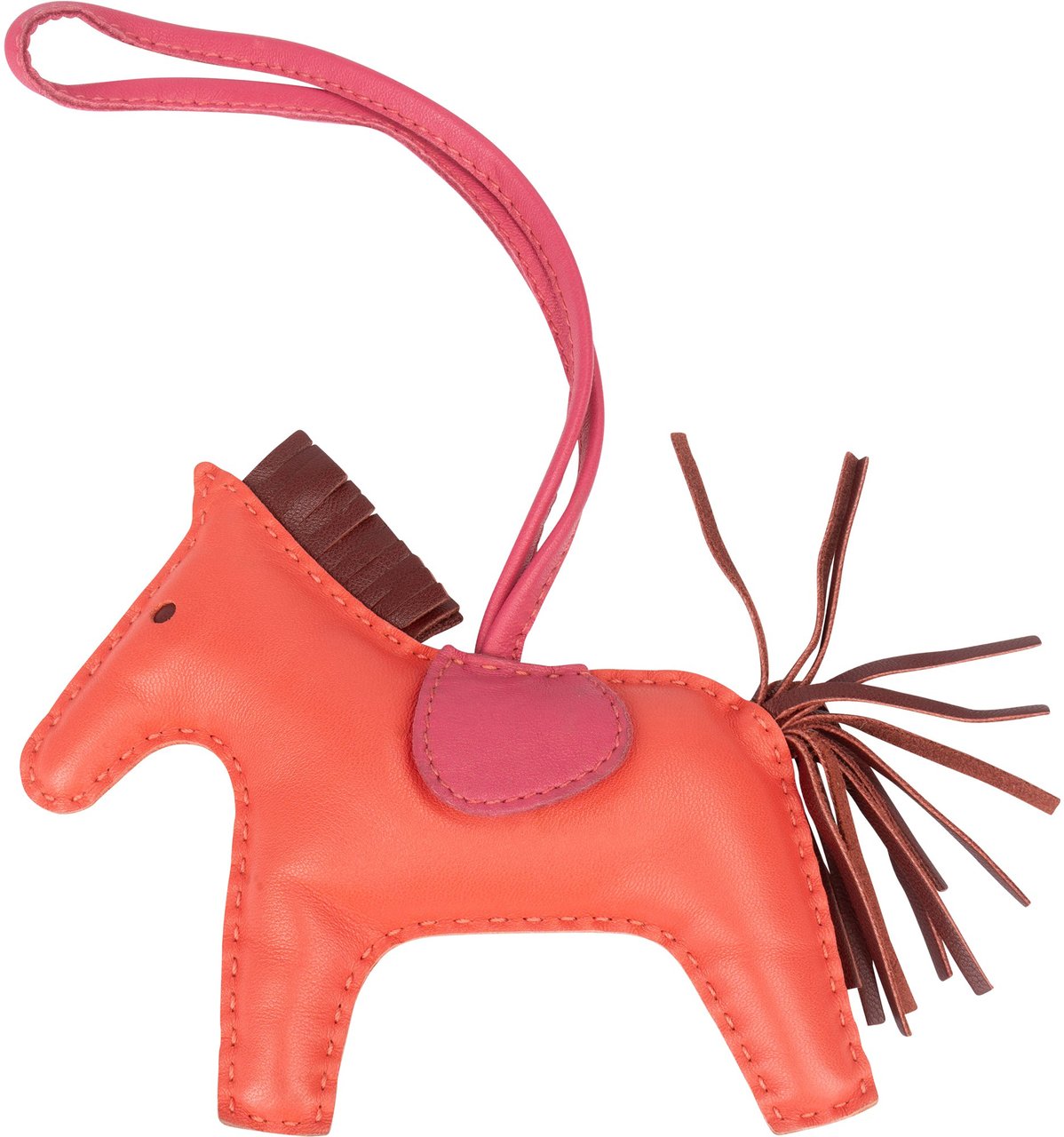Hermès Tricolor Leather Rodeo Pendant Rood