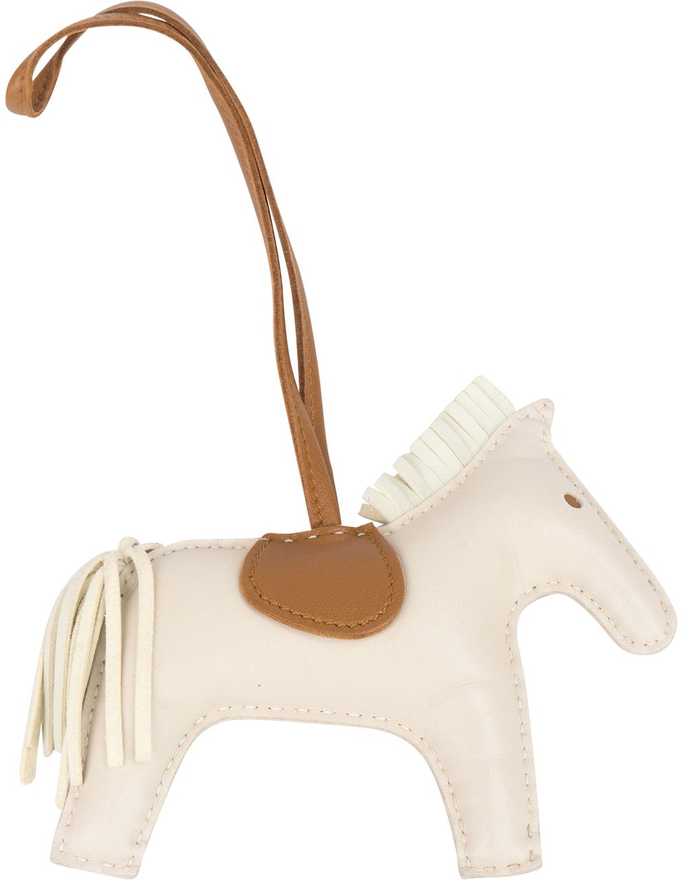 Hermès Hermès Bicolor Leather Rodeo Pendant Wit