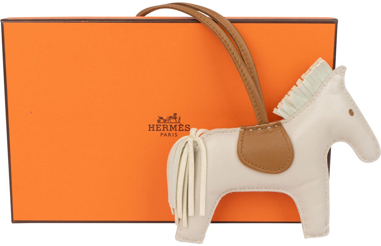 Hermès Hermès Bicolor Leather Rodeo Pendant Wit
