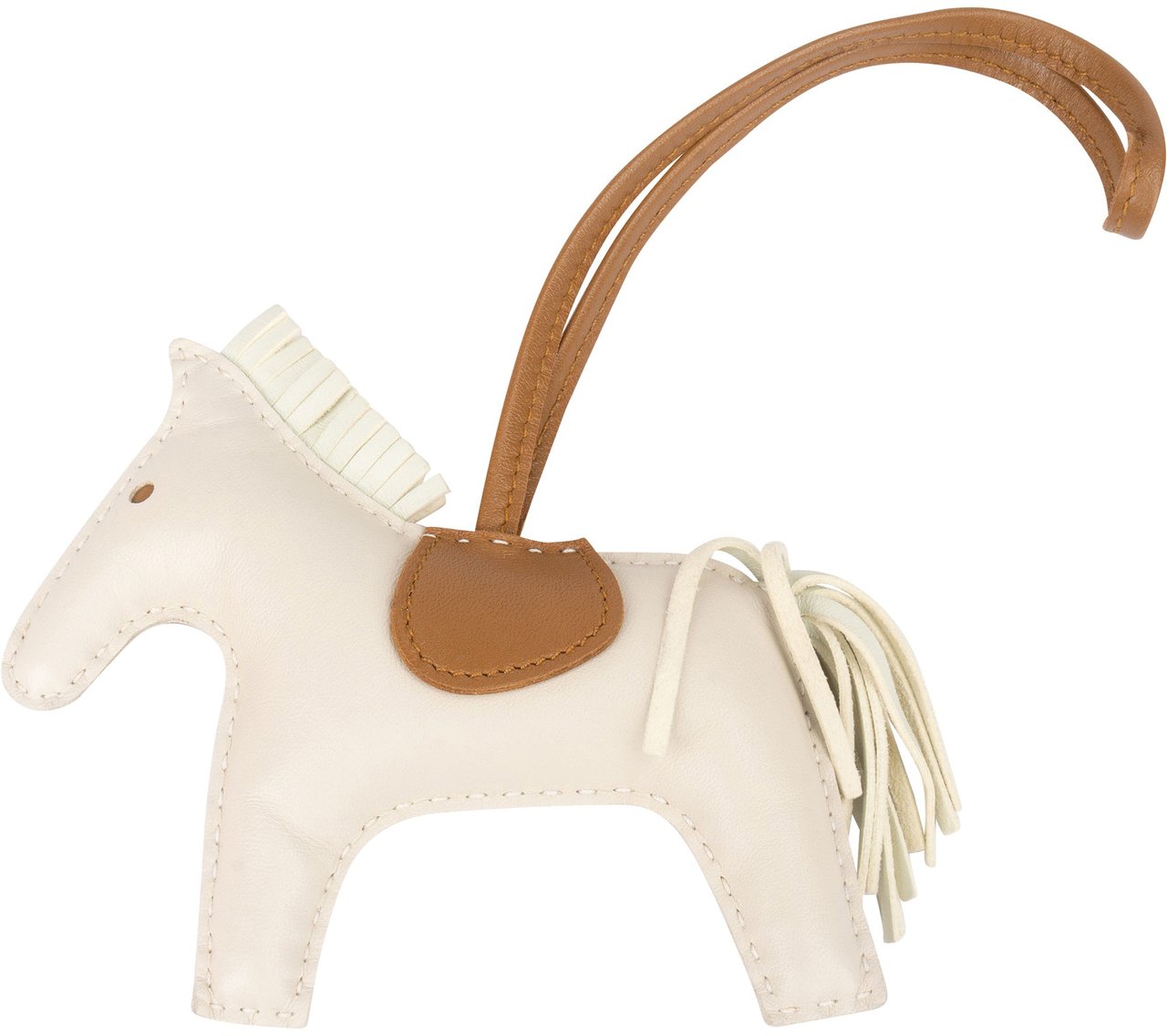 Hermès Hermès Bicolor Leather Rodeo Pendant Wit