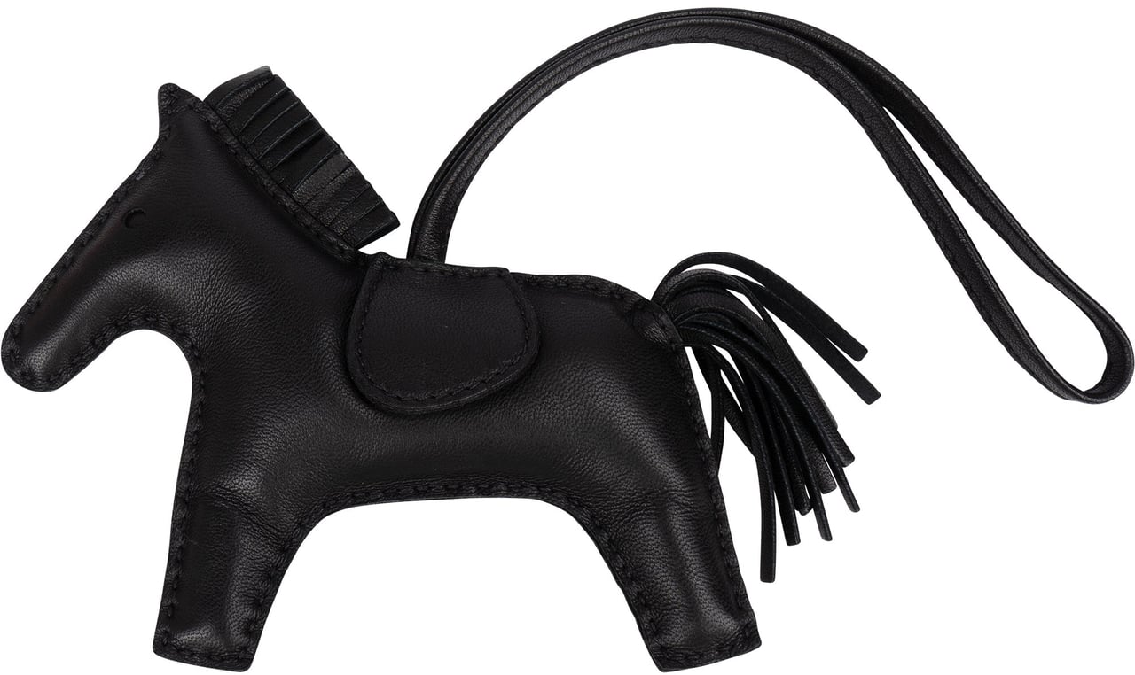 Hermès Hermès Black Leather Rodeo Pendant Divers