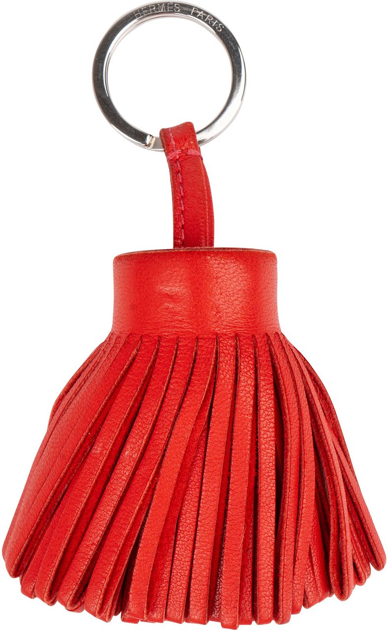 Hermès Hermès Rouge Leather Pendant Rood