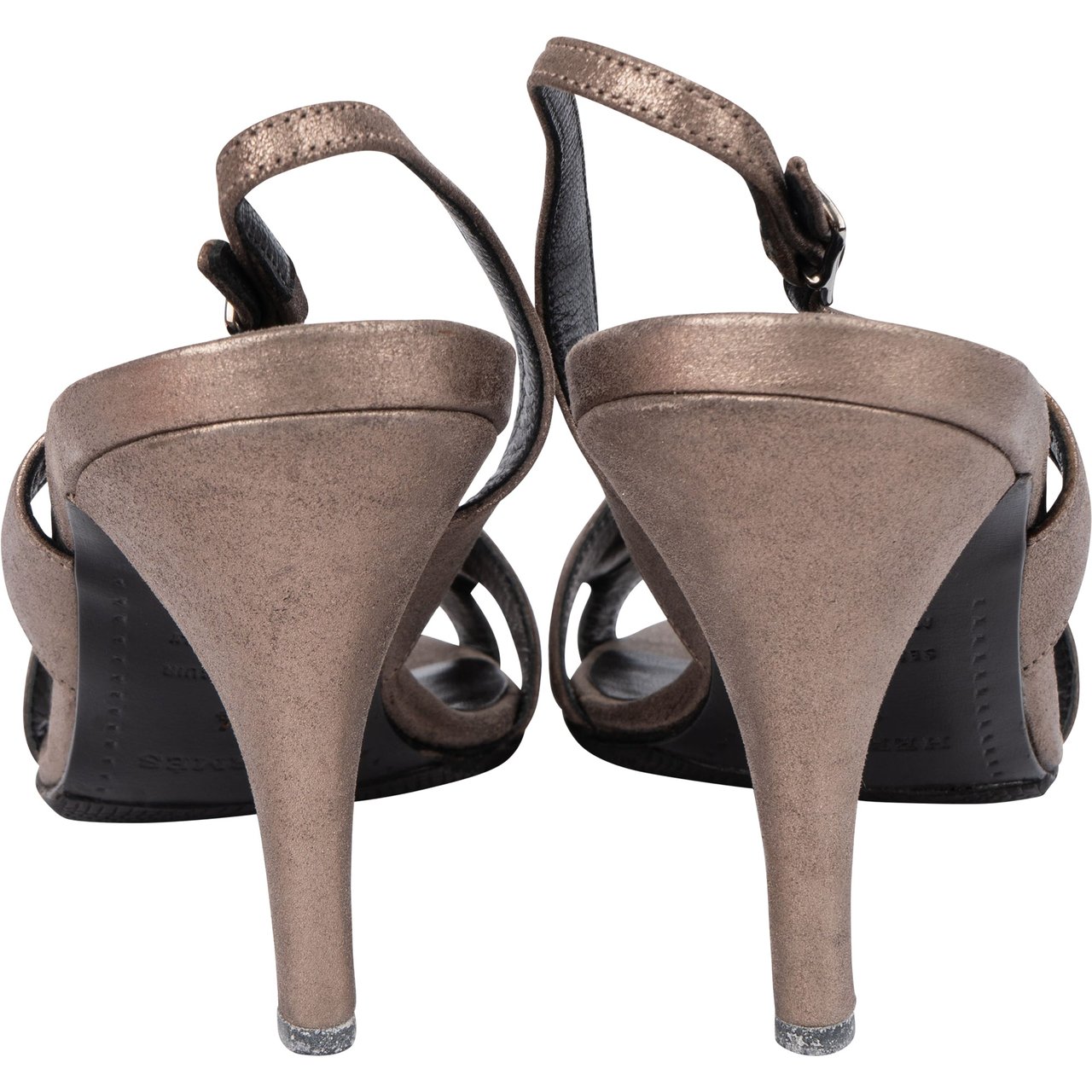 Hermès Hermès Silver Leather Night 90 Heels (34) Divers