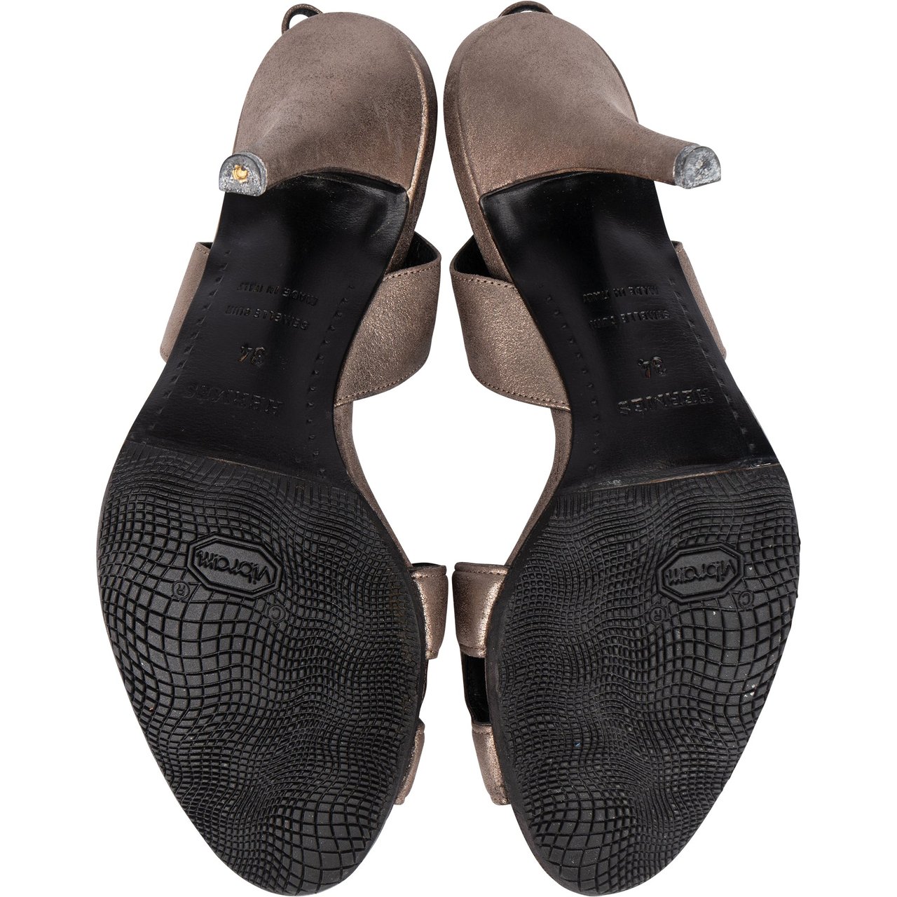 Hermès Hermès Silver Leather Night 90 Heels (34) Divers