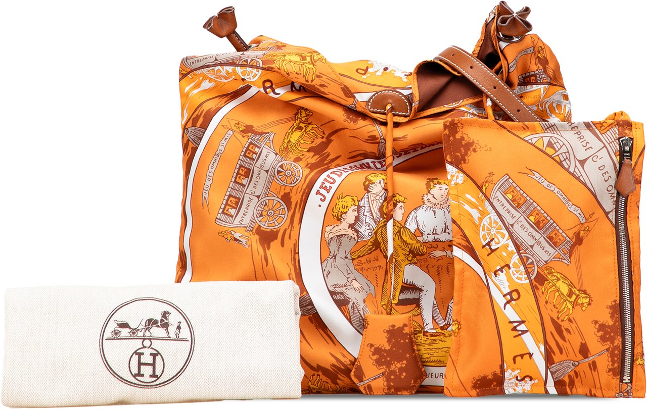 Hermès Jeu des Omnibus et Dames Blanches Silky Pop Crossbody Oranje