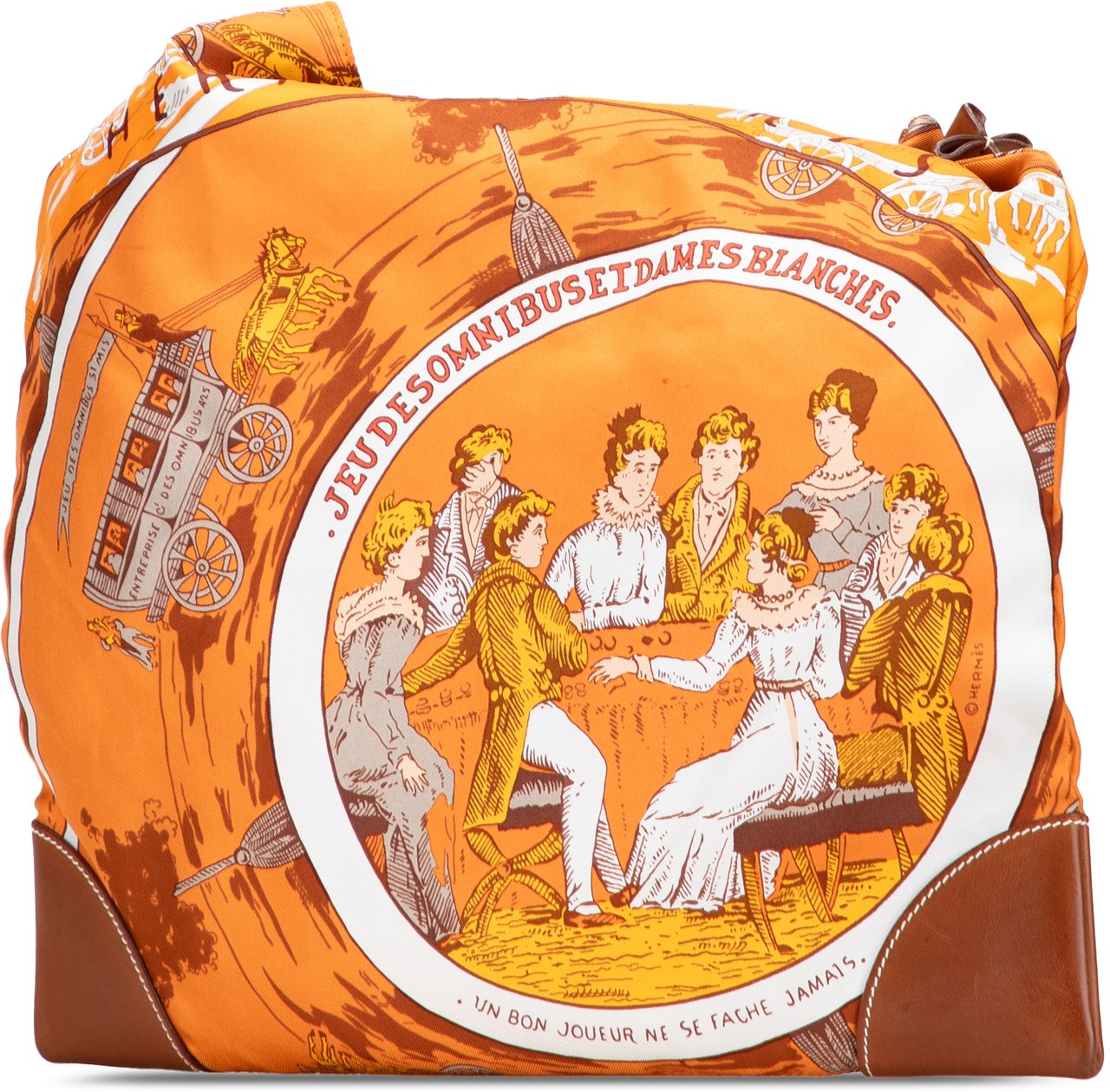 Hermès Jeu des Omnibus et Dames Blanches Silky Pop Crossbody Oranje