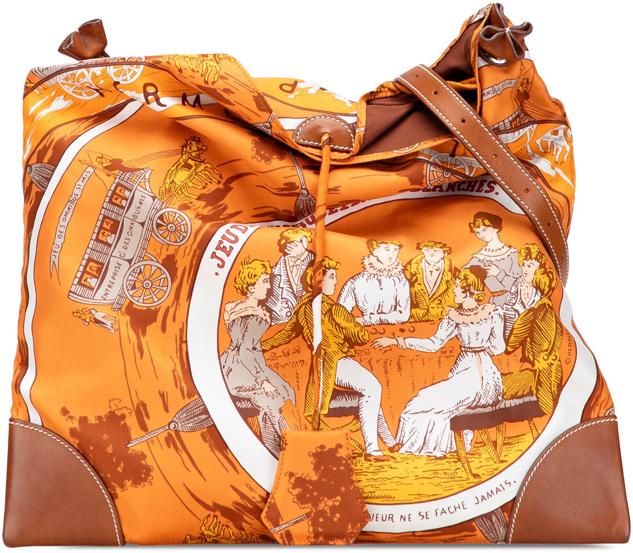 Hermès Jeu des Omnibus et Dames Blanches Silky Pop Crossbody Oranje