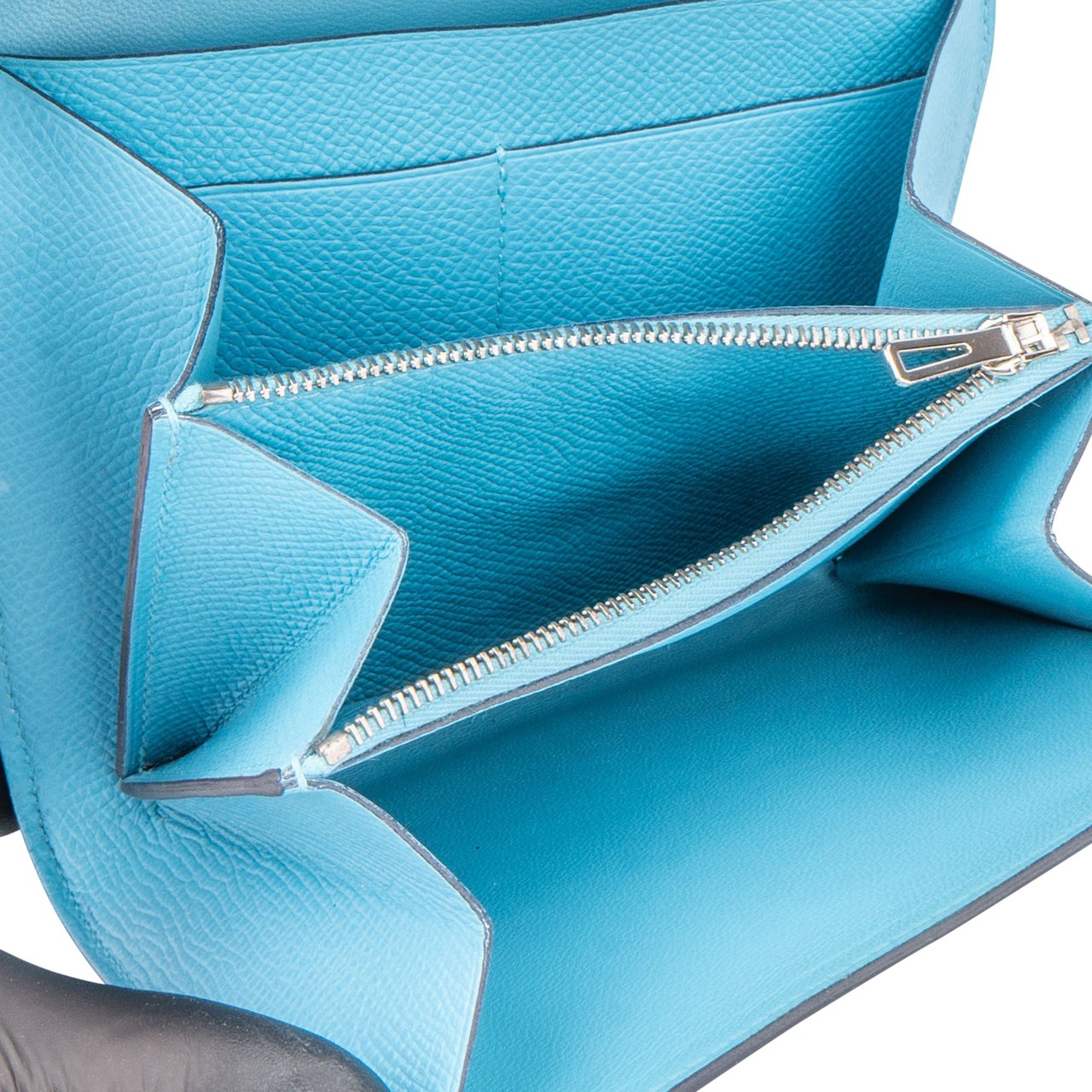 Hermès Hermès Blue Epsom Leather Constance Compact Wallet Divers