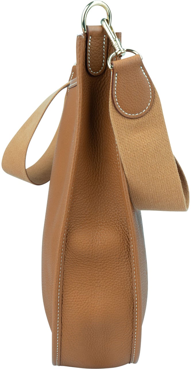 Hermès Hermès Brun Togo Leather Evelyne GM Crossbody Bag Bruin