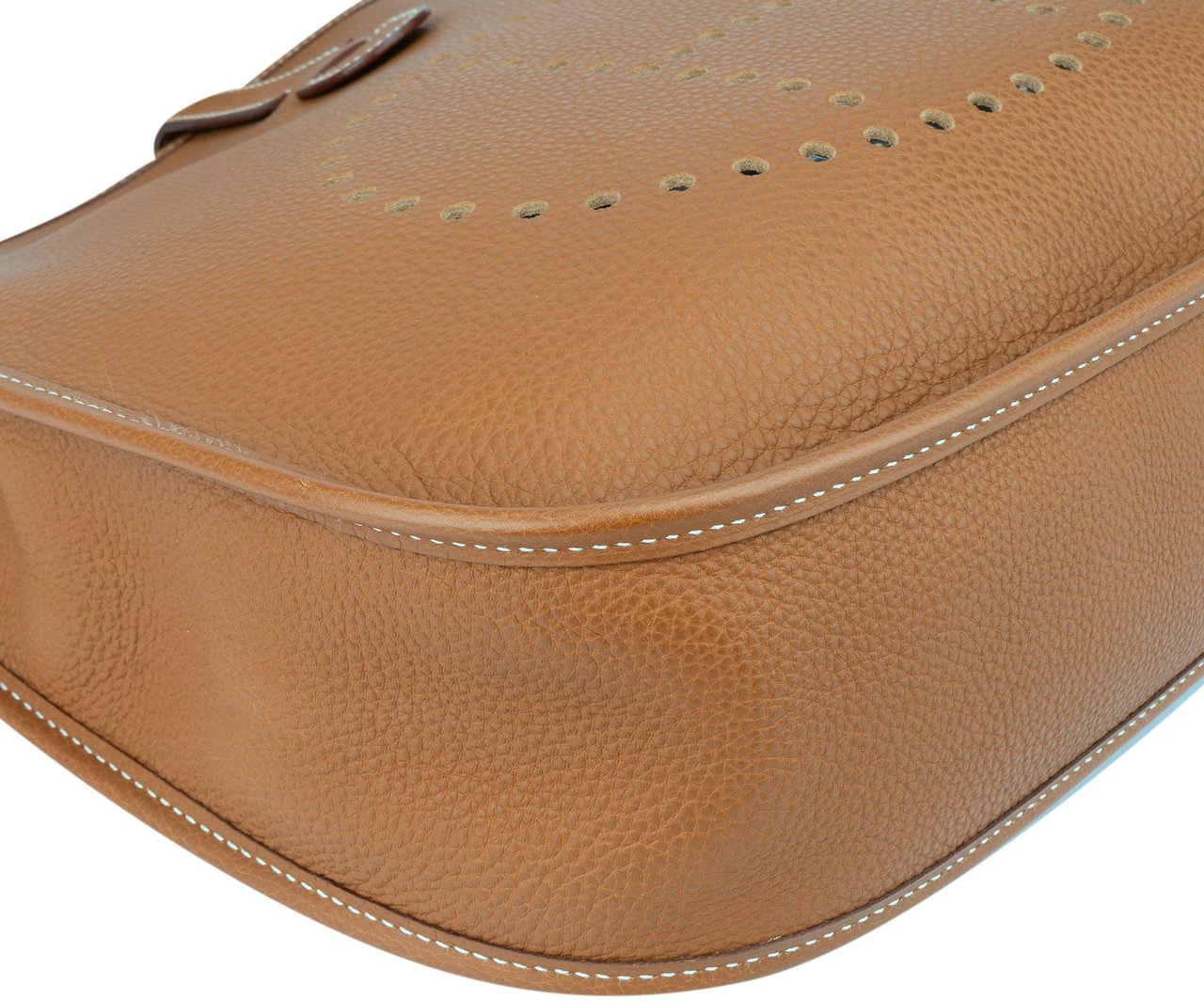 Hermès Hermès Brun Togo Leather Evelyne GM Crossbody Bag Bruin