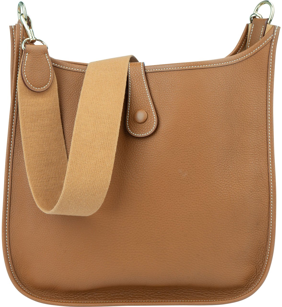 Hermès Hermès Brun Togo Leather Evelyne GM Crossbody Bag Bruin