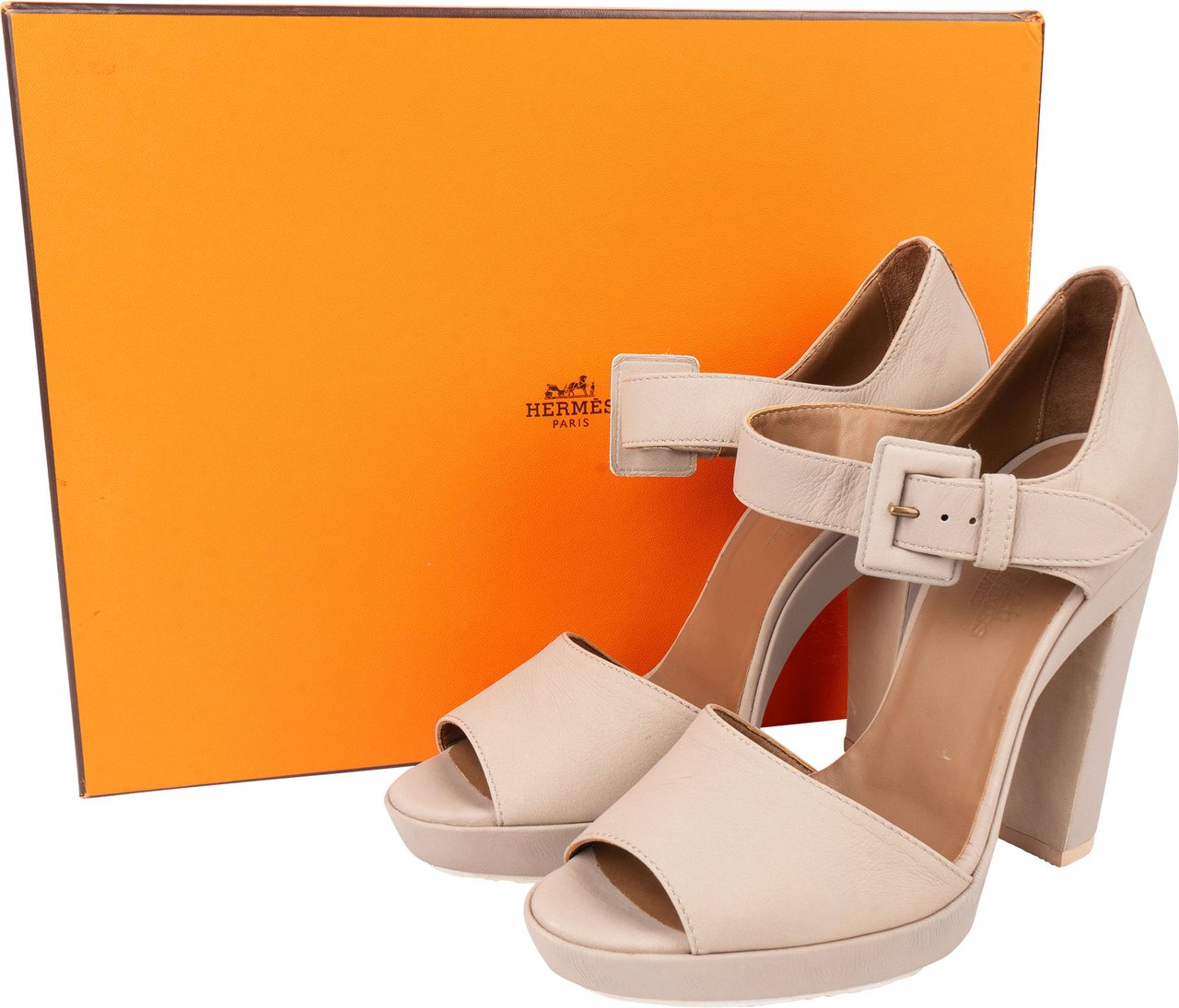 Hermès Hermès Gris Leather Heels (37) Divers