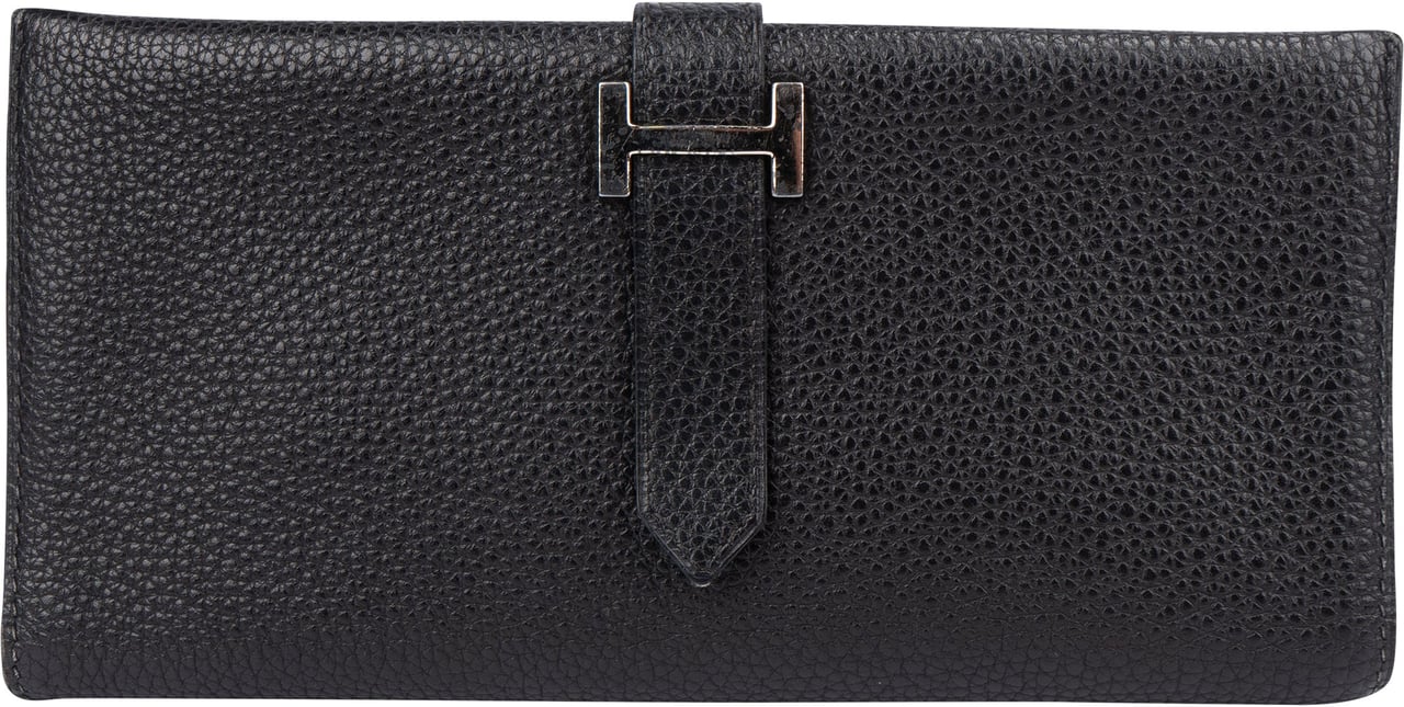 Hermès Hermès Black Leather Bifold Bearn Wallet Divers