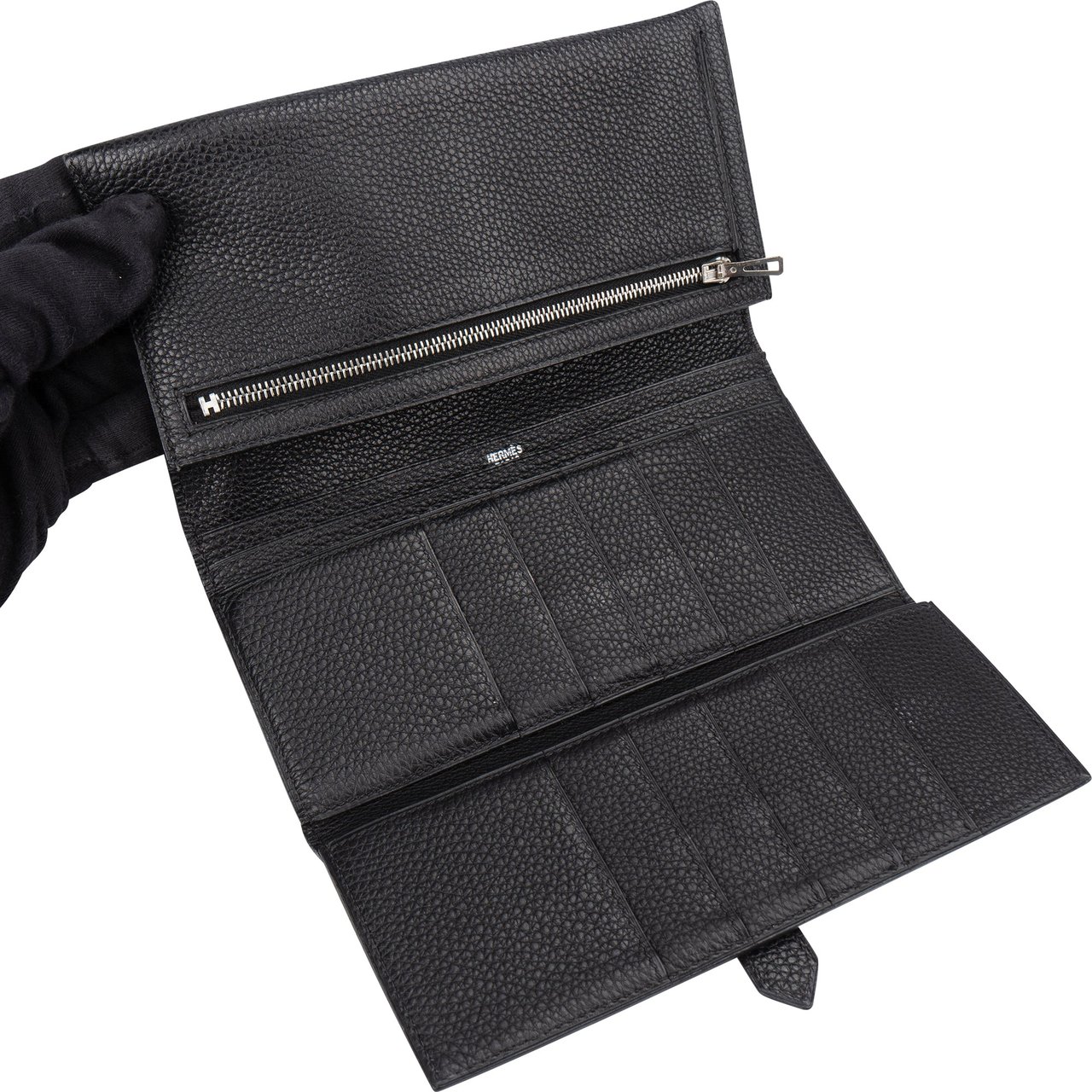 Hermès Hermès Black Leather Bifold Bearn Wallet Divers